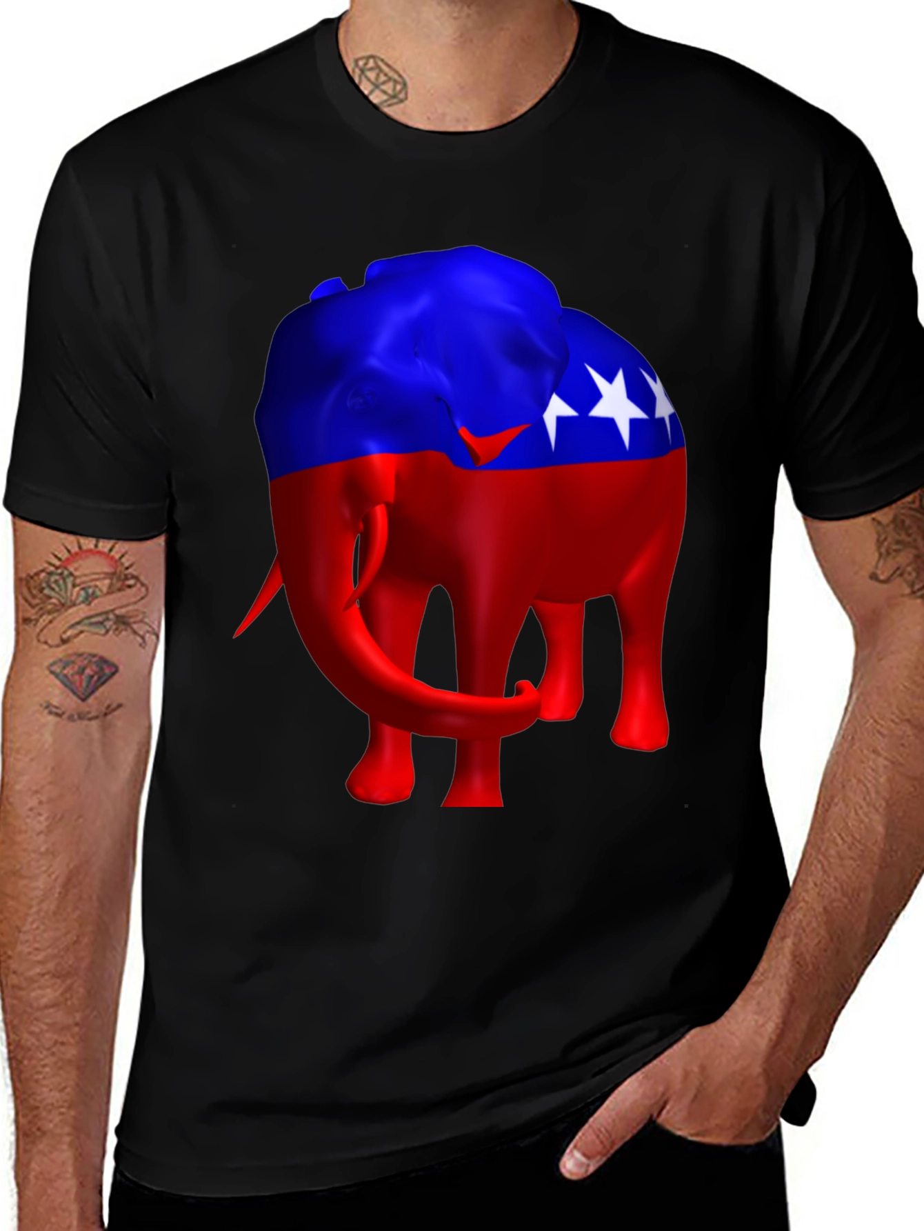 Patriotic Elephant Graphic Tee
