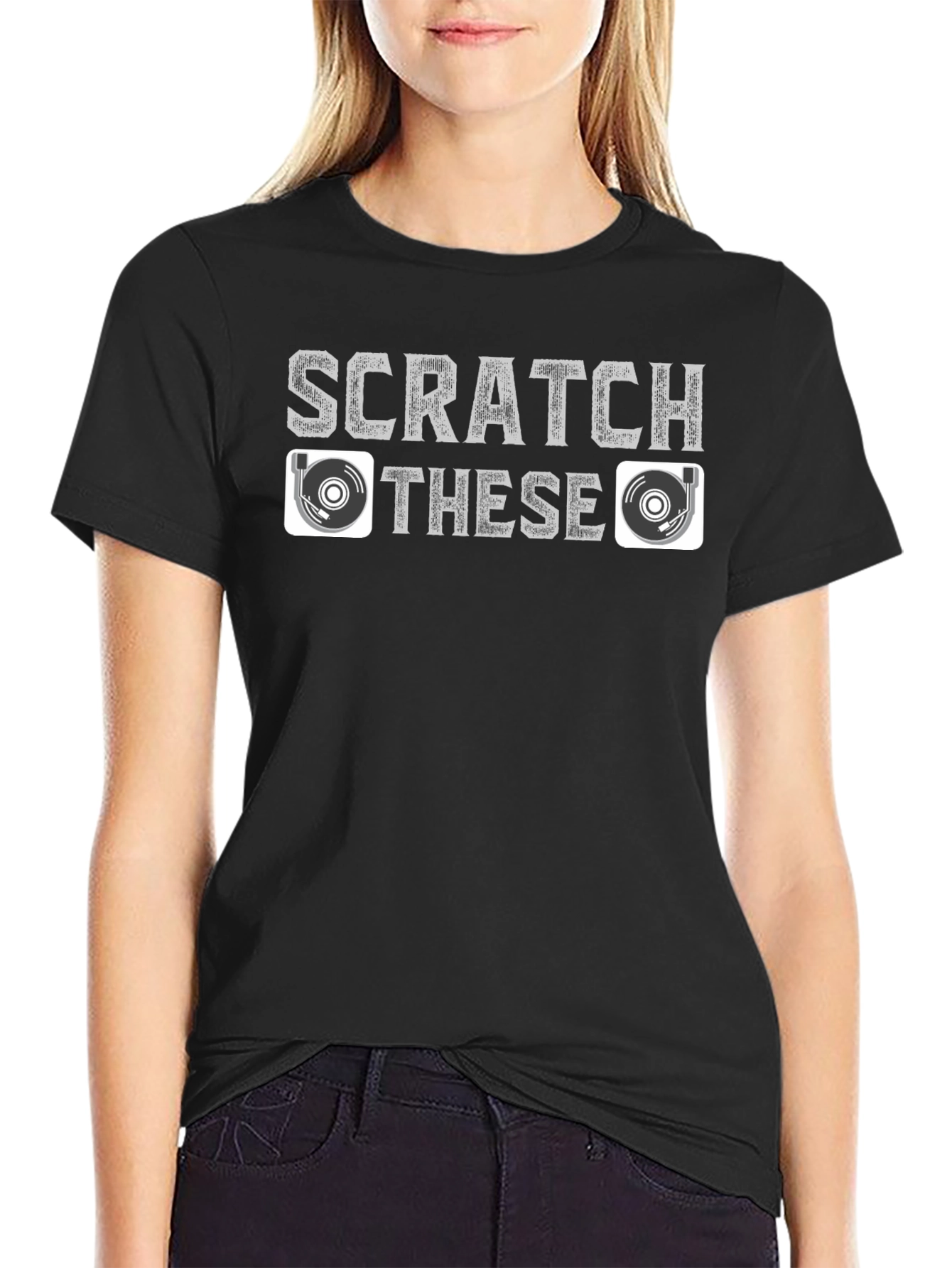 Scratch These Turntable DJ T-Shirt - Music Lover Gift
