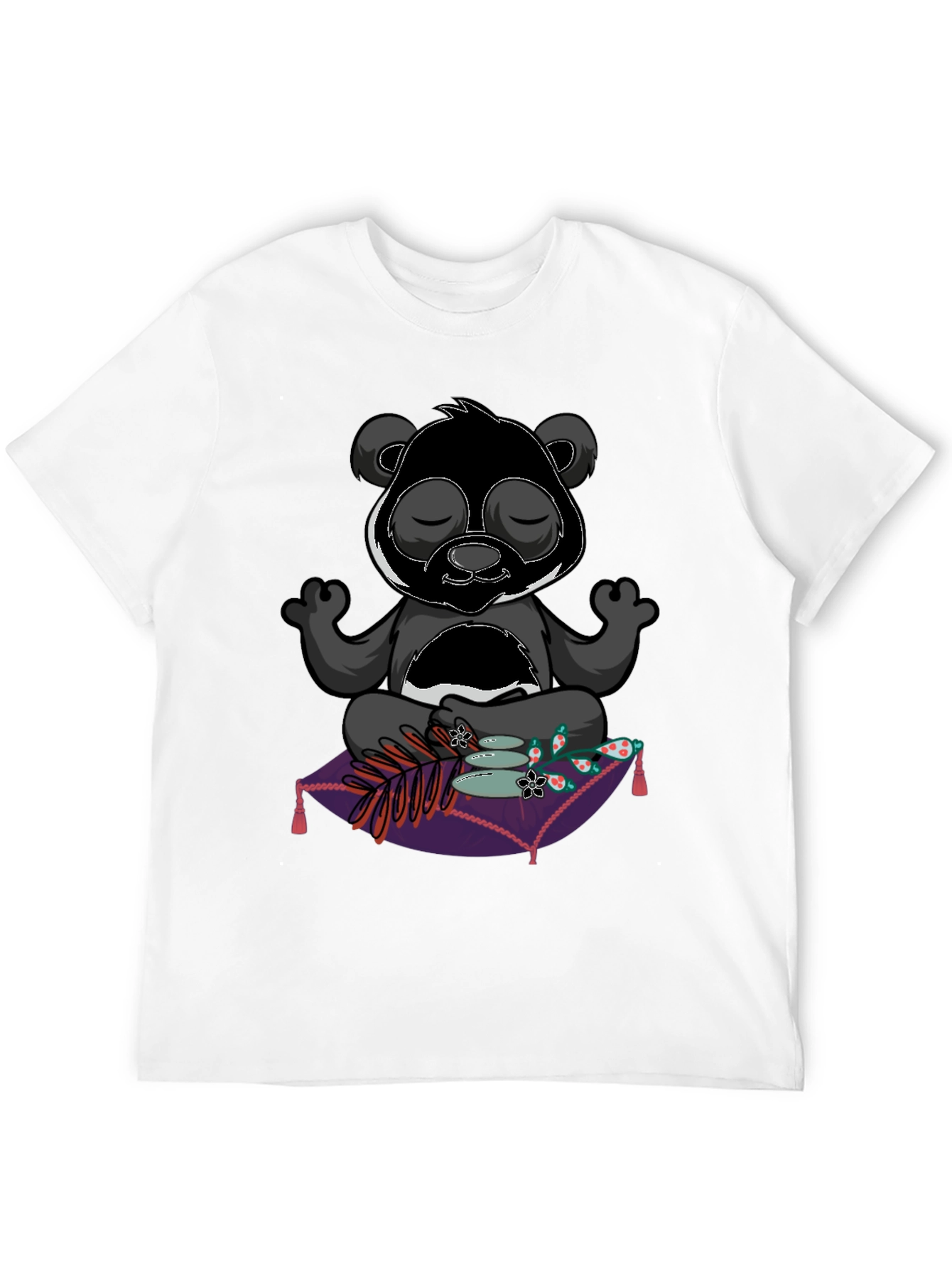 Zen Panda Meditation T-Shirt - Black