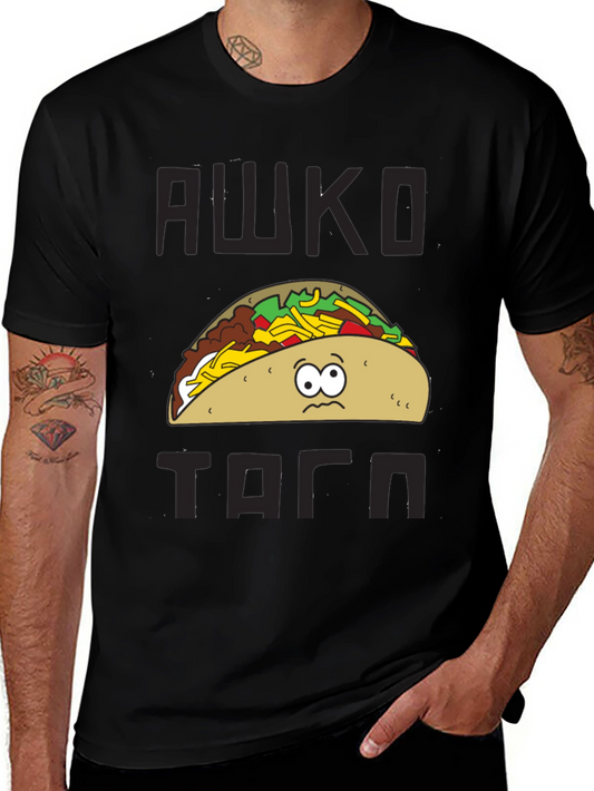 Funny Cartoon Taco Graphic T-Shirt