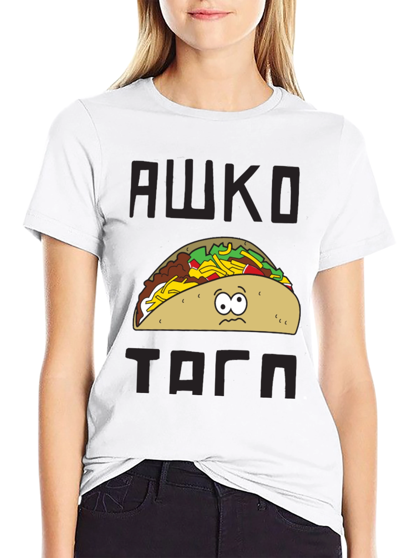 Funny Cartoon Taco Graphic T-Shirt
