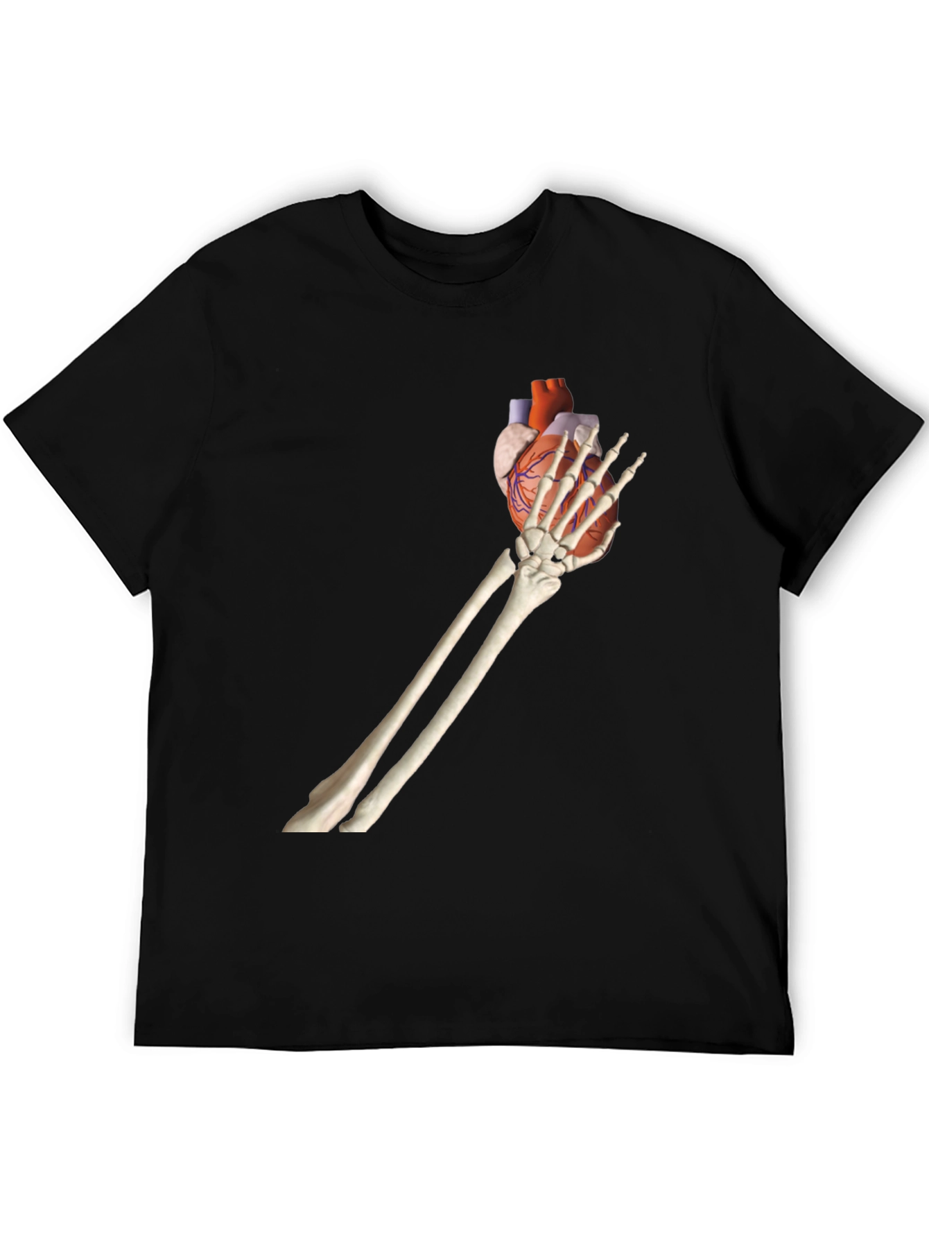 Skeleton Hand Holding Heart Graphic Tee