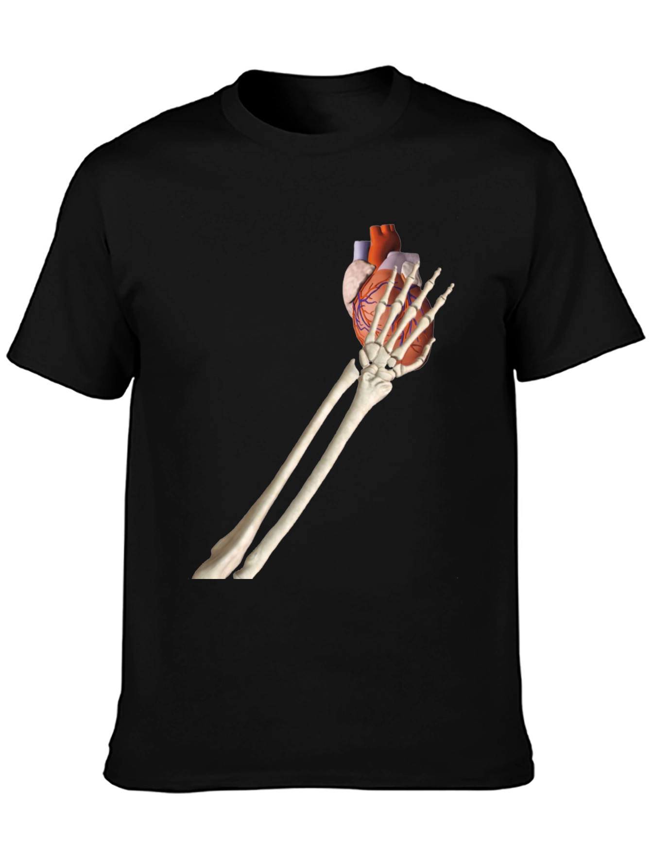 Skeleton Hand Holding Heart Graphic Tee