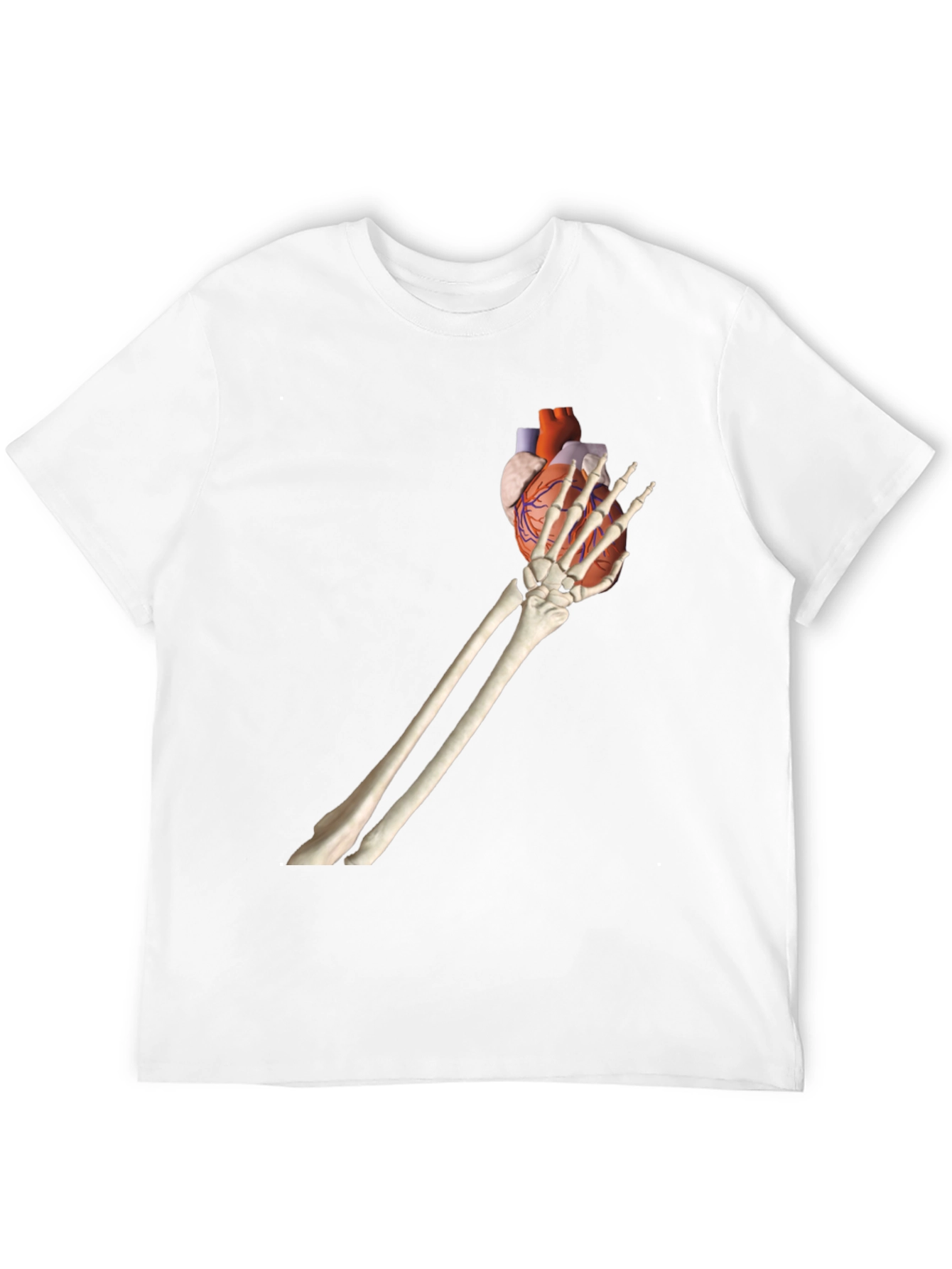 Skeleton Hand Holding Heart Graphic Tee