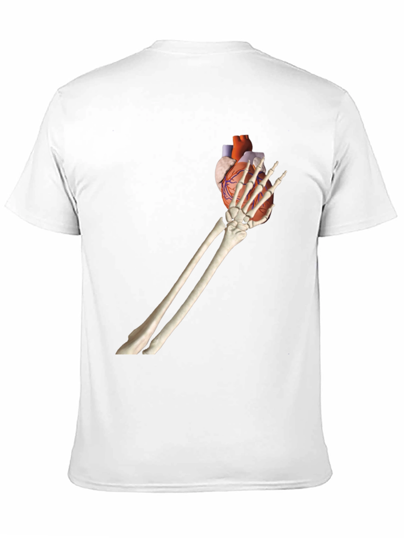Skeleton Hand Holding Heart Graphic Tee