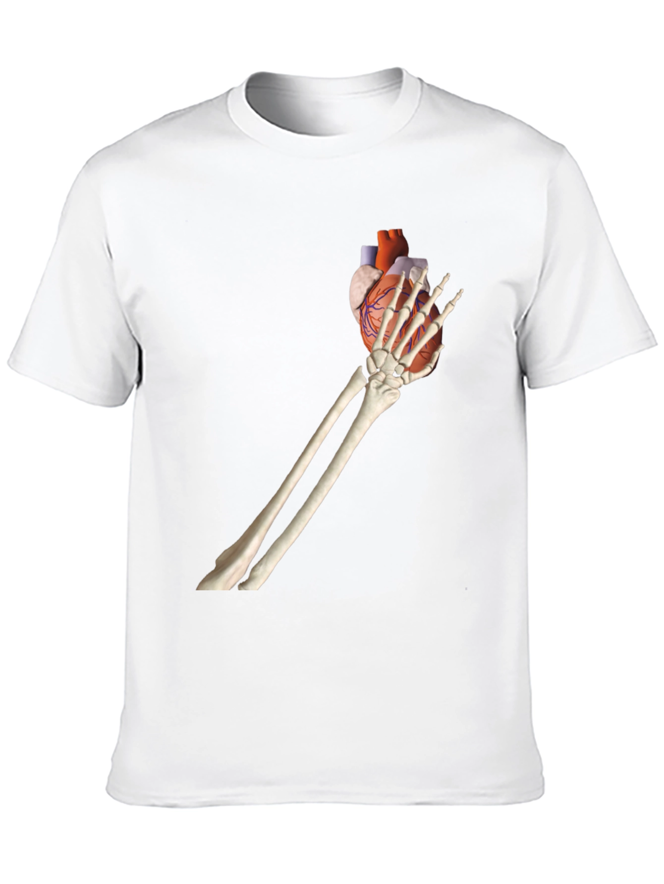 Skeleton Hand Holding Heart Graphic Tee
