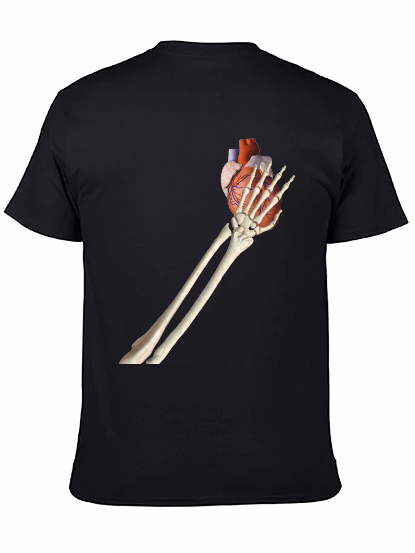 Skeleton Hand Holding Heart Graphic Tee
