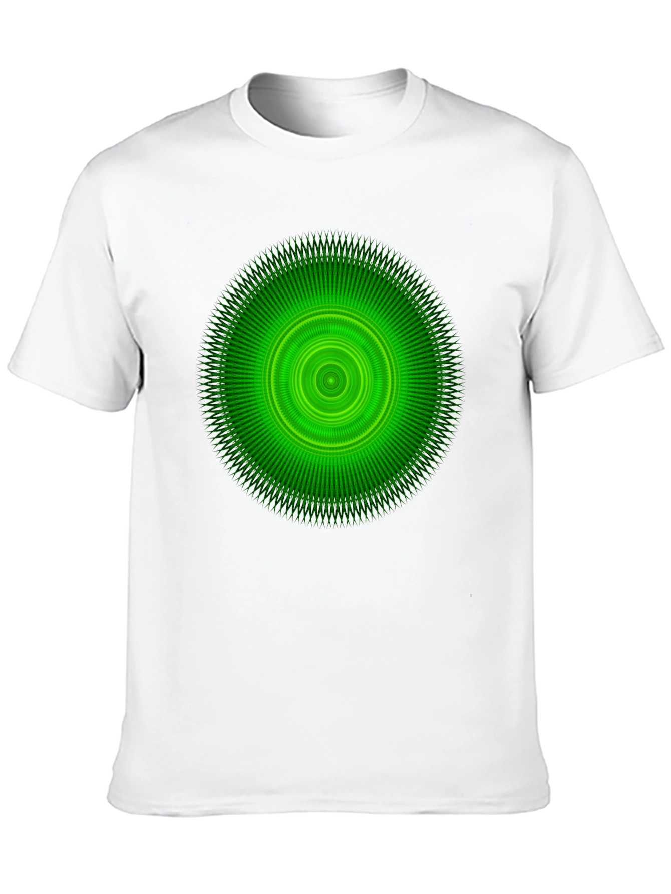 Green Circular Graphic Black T-Shirt