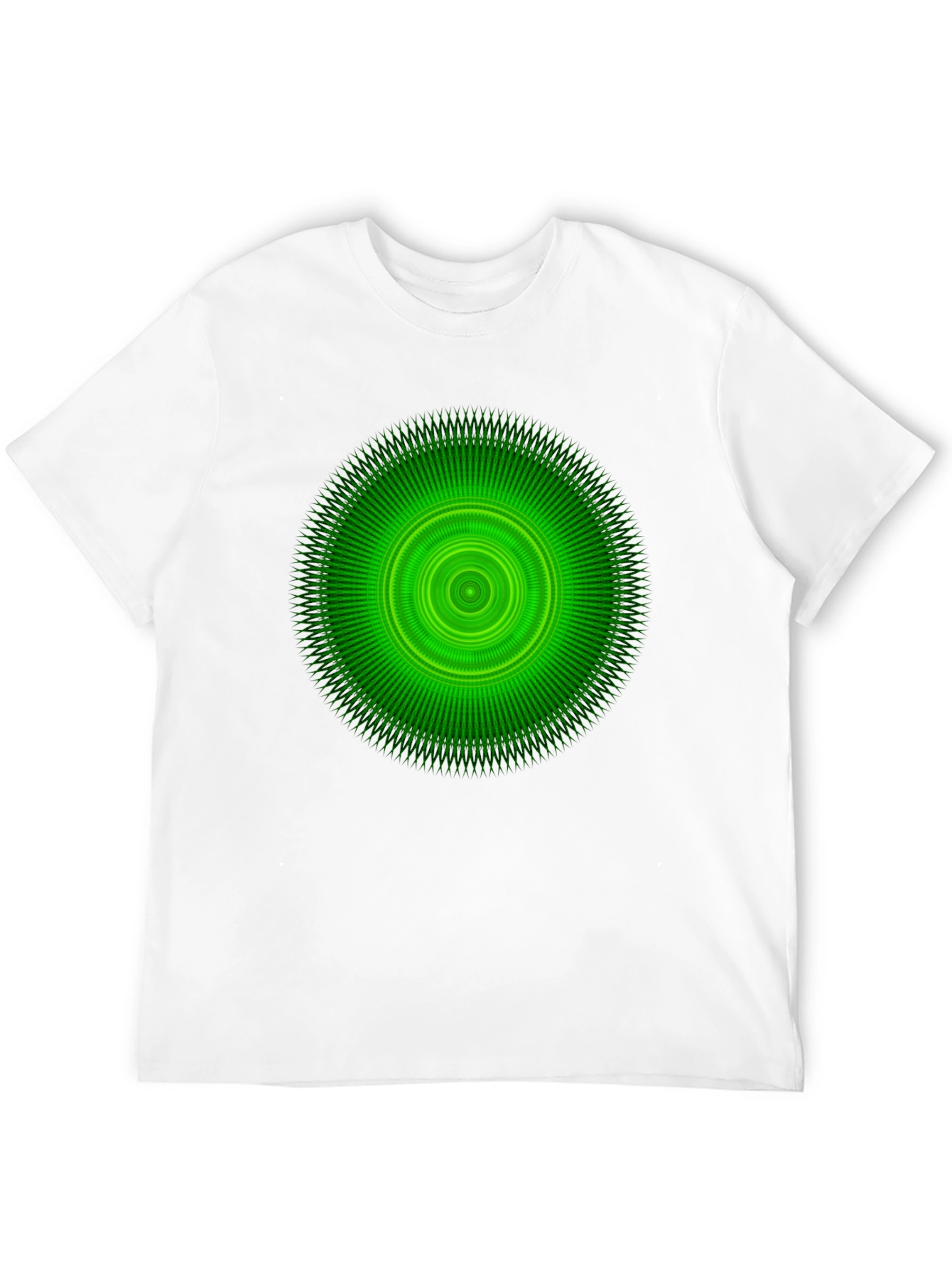 Green Circular Graphic Black T-Shirt