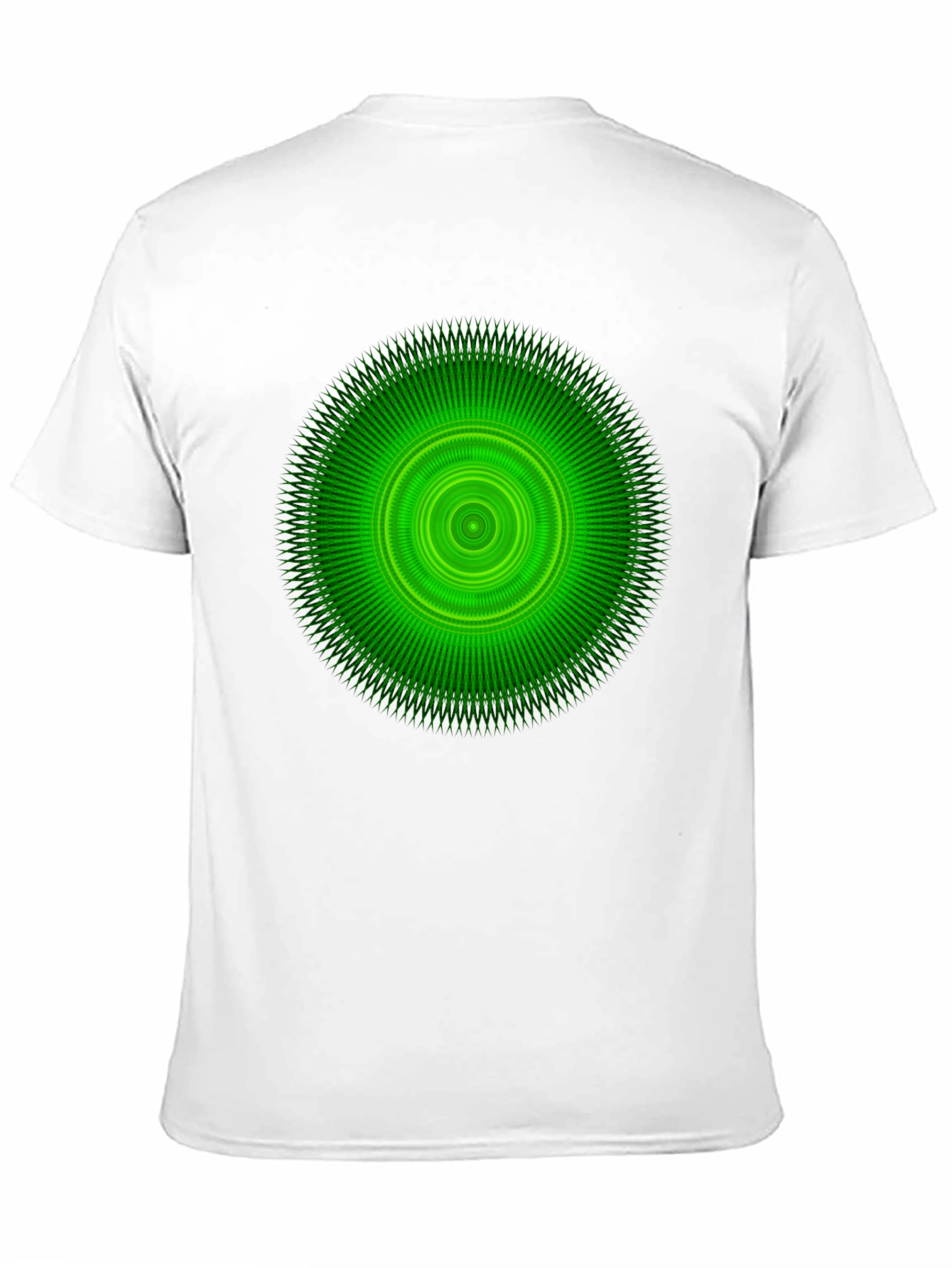 Green Circular Graphic Black T-Shirt