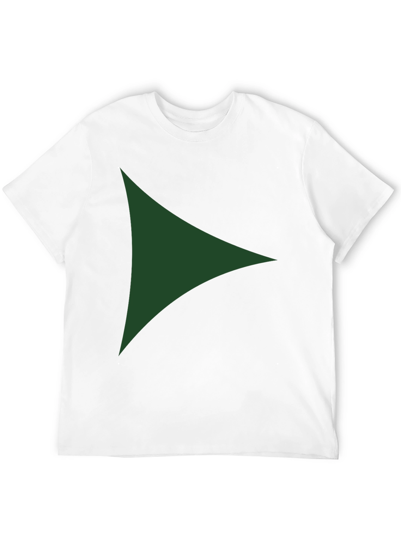 Modern Green Triangle Graphic Black T-Shirt