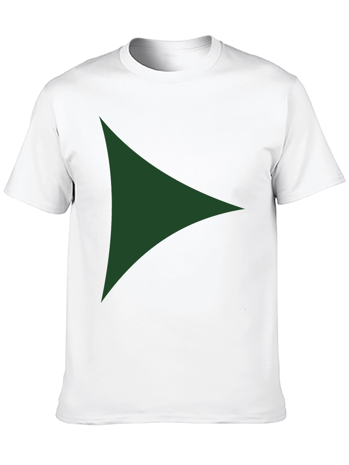 Modern Green Triangle Graphic Black T-Shirt