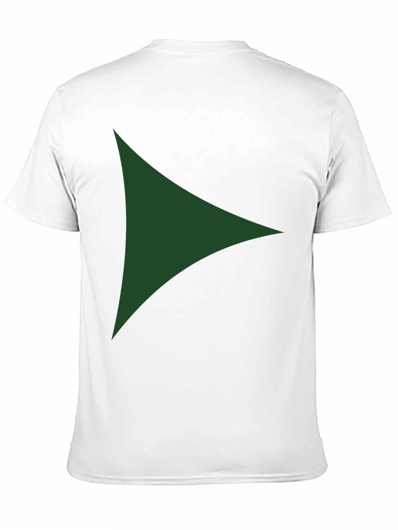 Modern Green Triangle Graphic Black T-Shirt
