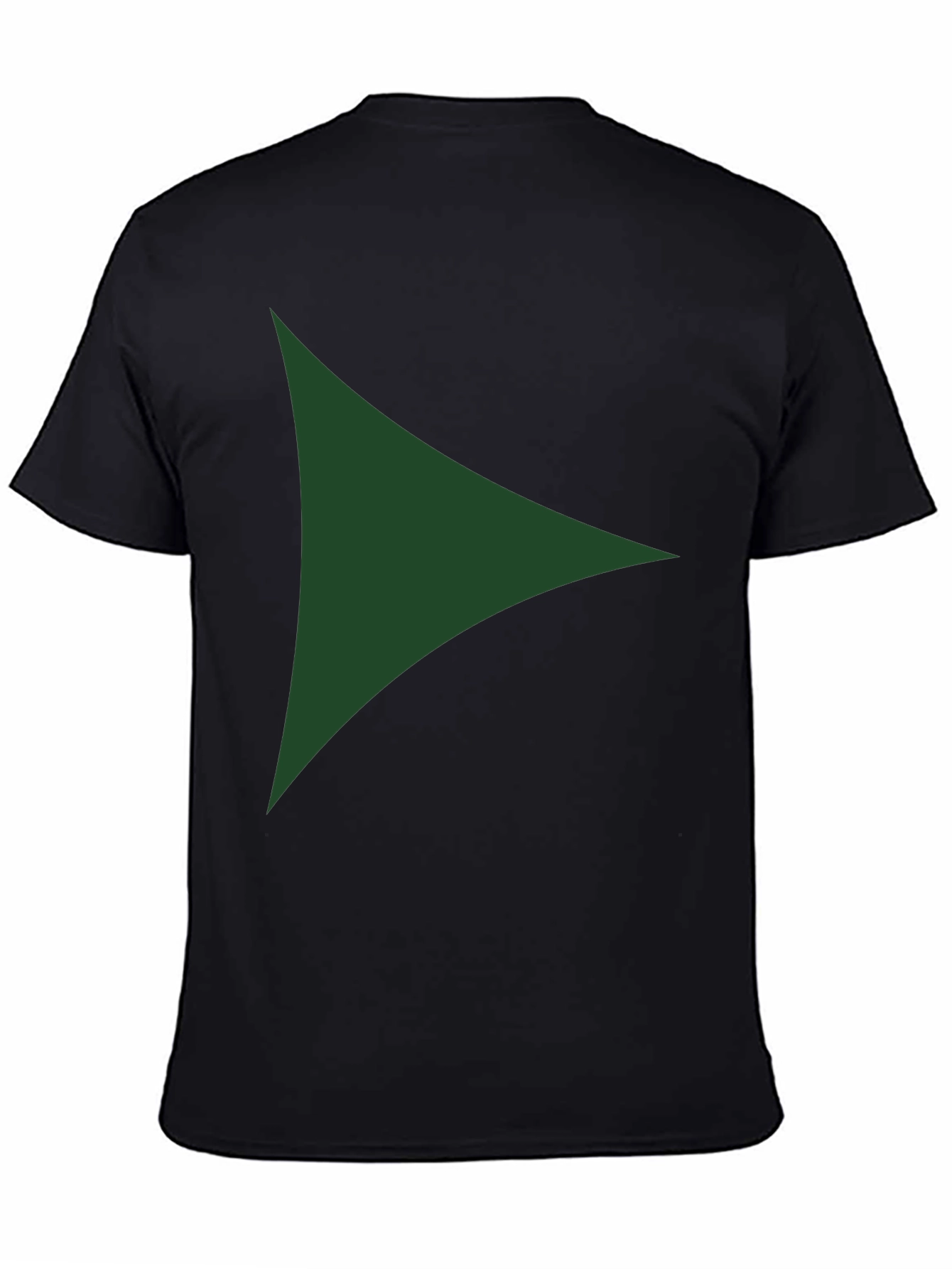 Modern Green Triangle Graphic Black T-Shirt
