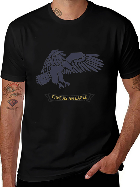 Free as an Eagle Graphic Tee - Black Cotton Shirt