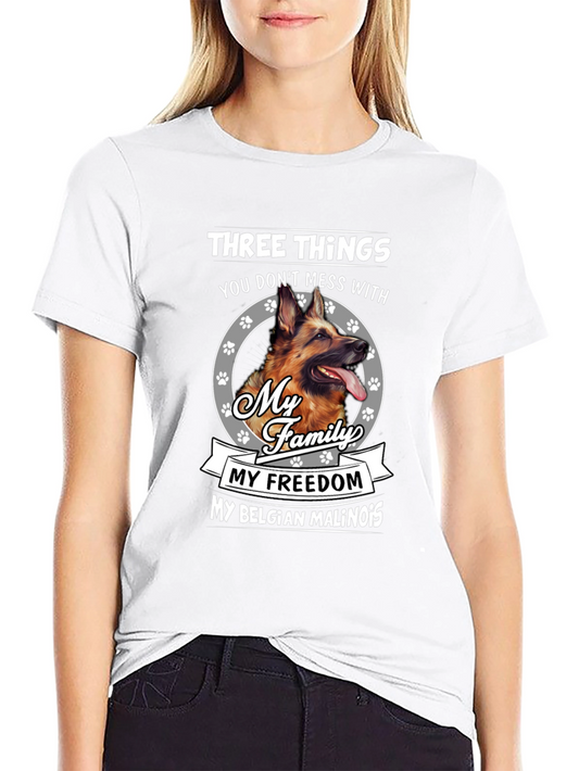 Dog Lover T-Shirt: Family Freedom Malinois