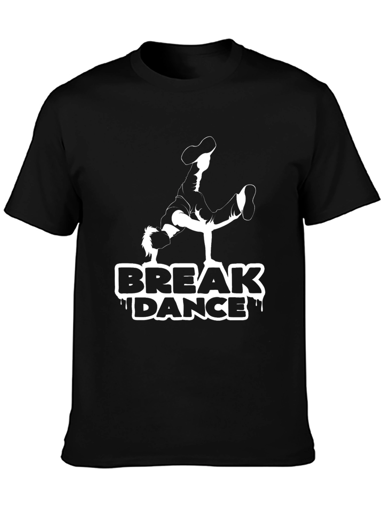 Break Dance Graphic Tee - Black Cotton Shirt