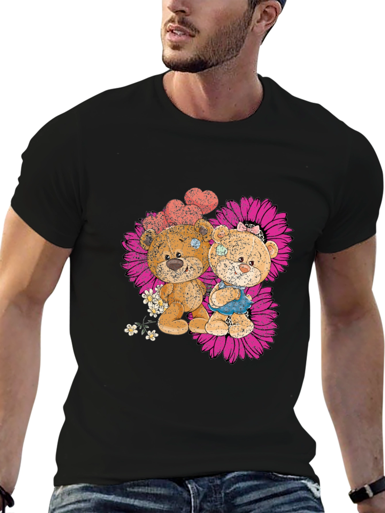 Cute Bear Couple Graphic T-Shirt