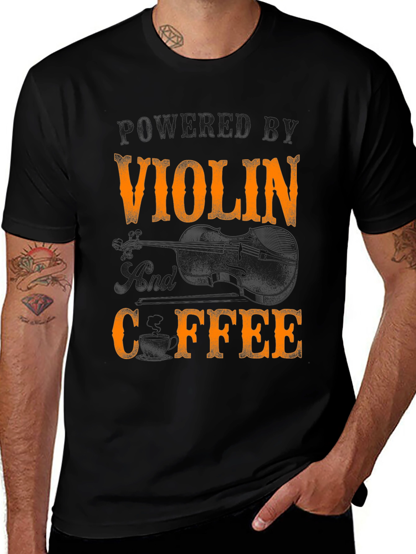 Violin and Coffee T-Shirt - Musicians Tee
