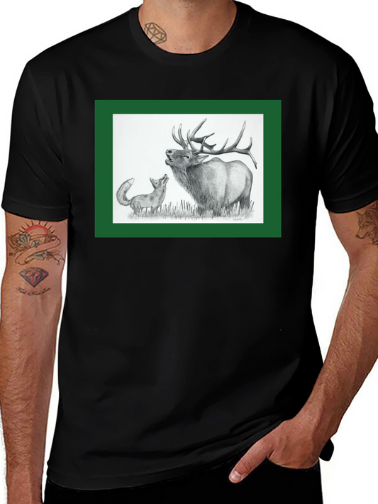 Elk and Fox Graphic Tee - Nature Lovers