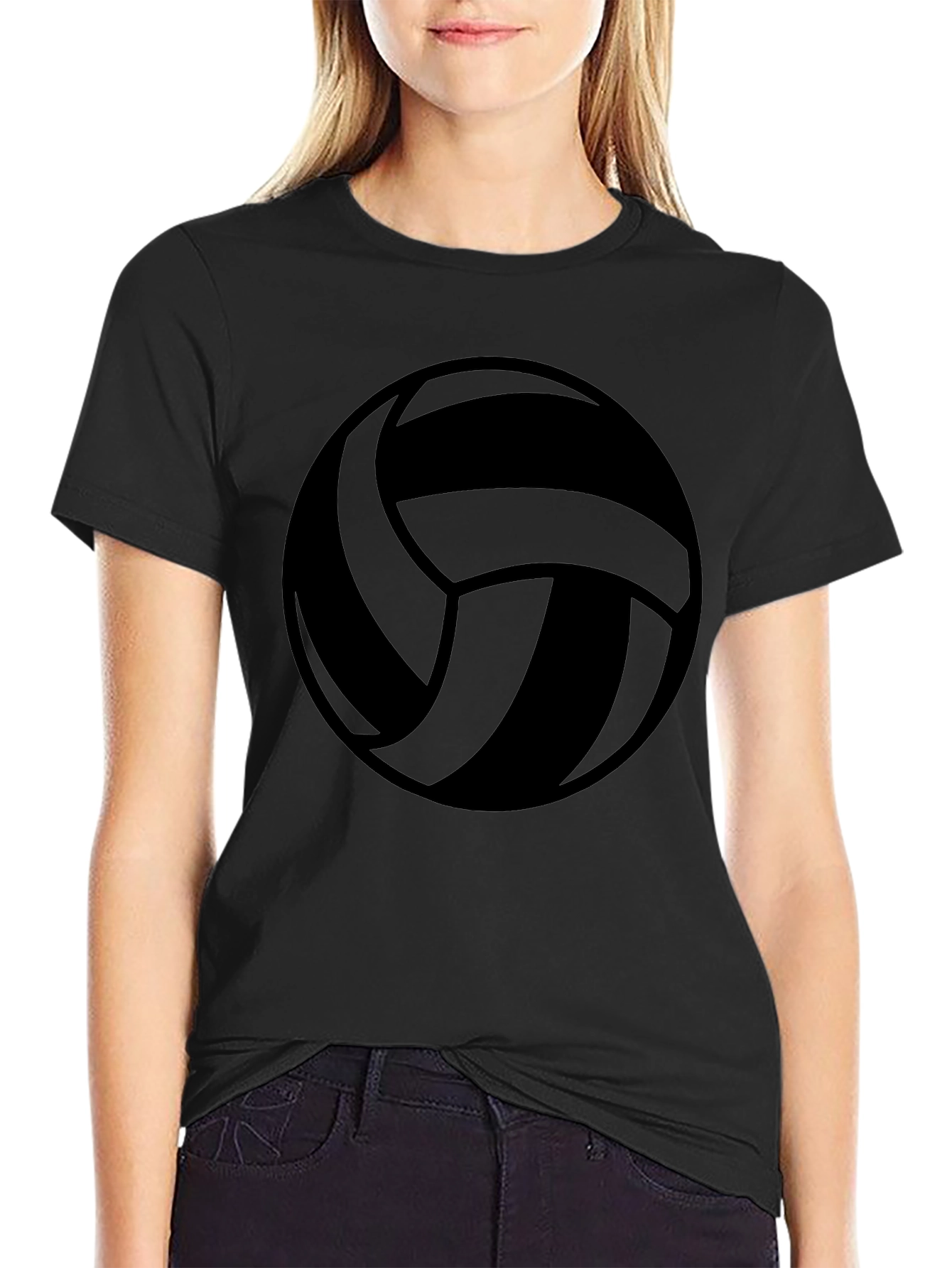 Volleyball Graphic Tee - Sporty Black T-Shirt