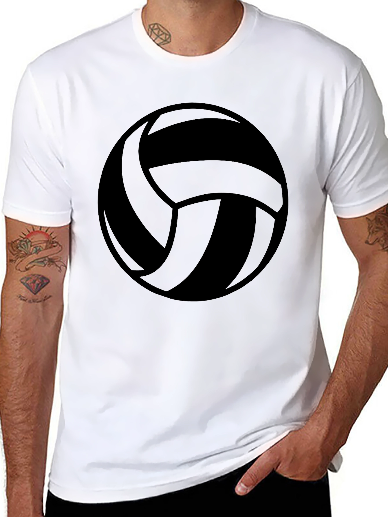 Volleyball Graphic Tee - Sporty Black T-Shirt