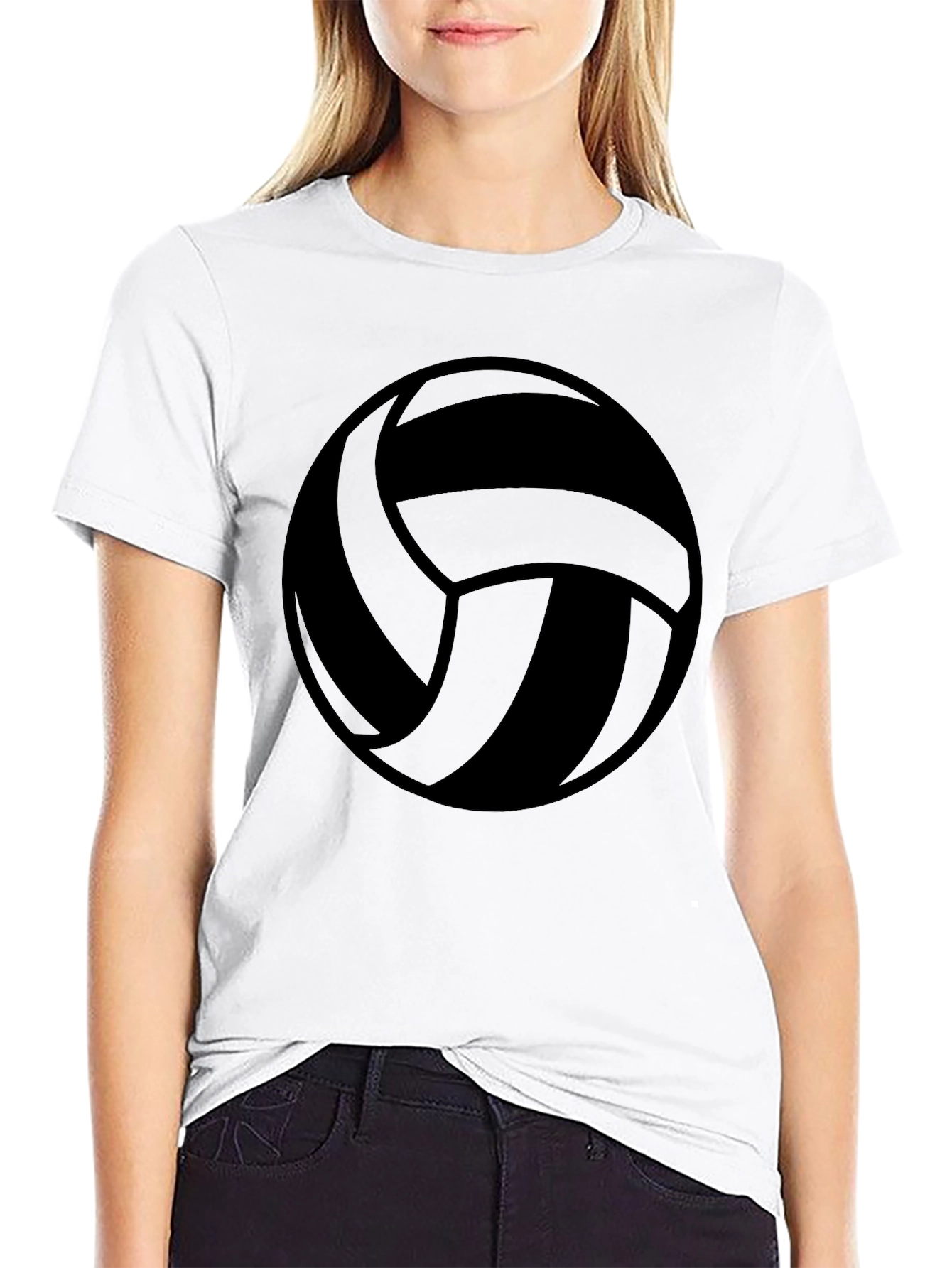 Volleyball Graphic Tee - Sporty Black T-Shirt
