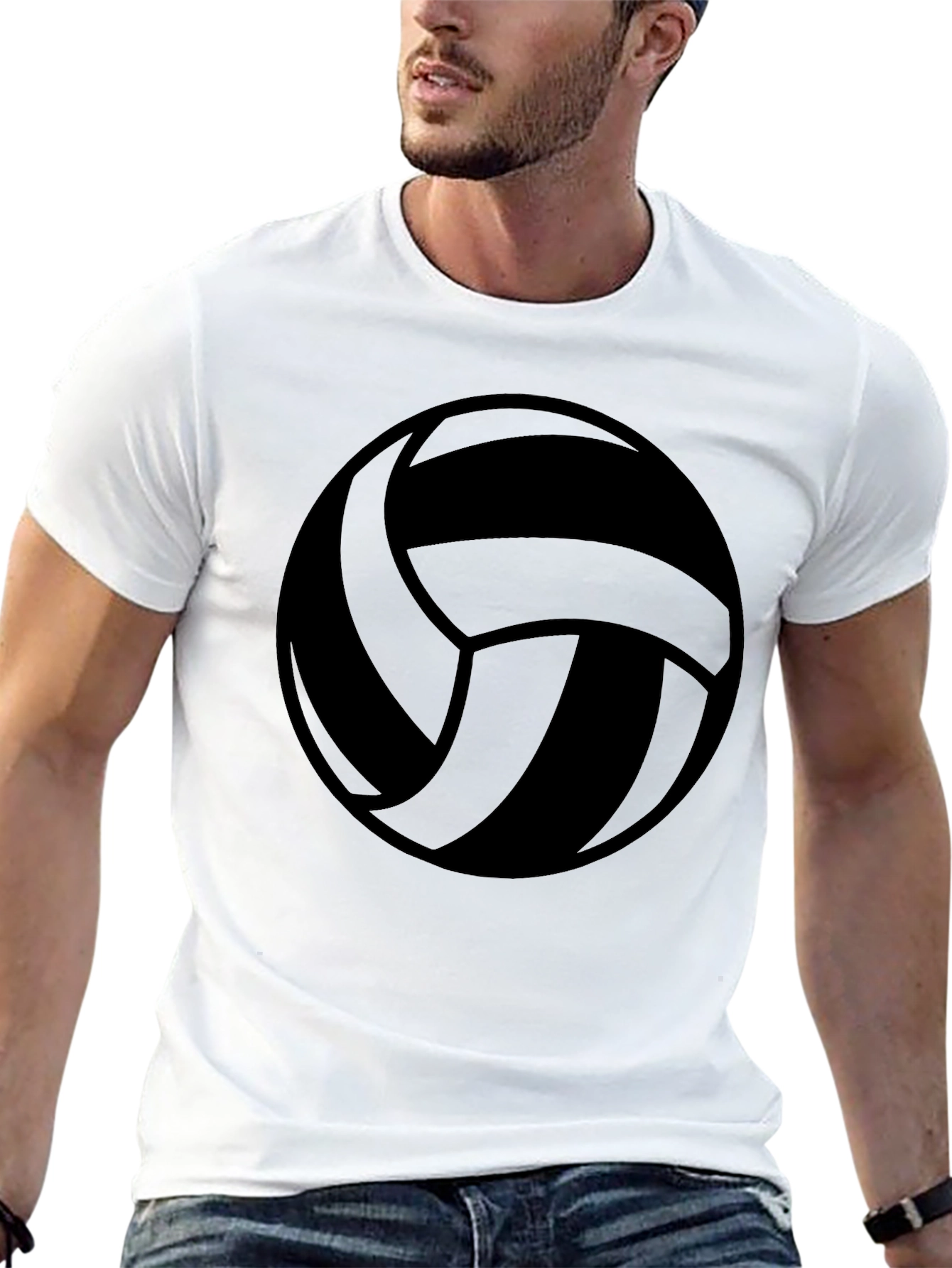 Volleyball Graphic Tee - Sporty Black T-Shirt