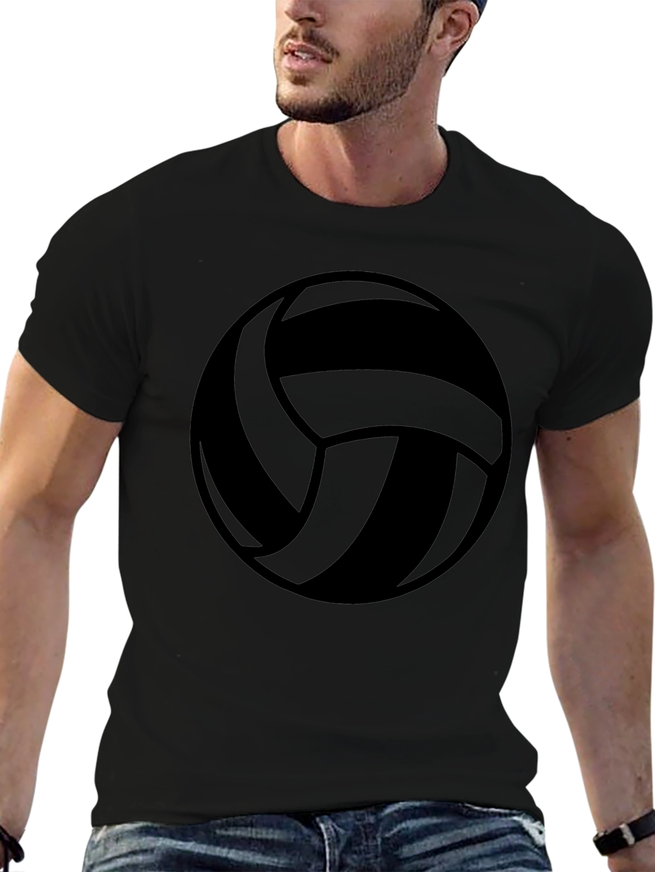 Volleyball Graphic Tee - Sporty Black T-Shirt