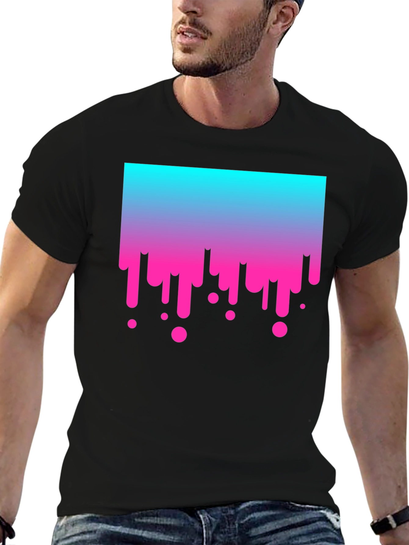 Gradient Drip Graphic Tee - Modern Streetwear