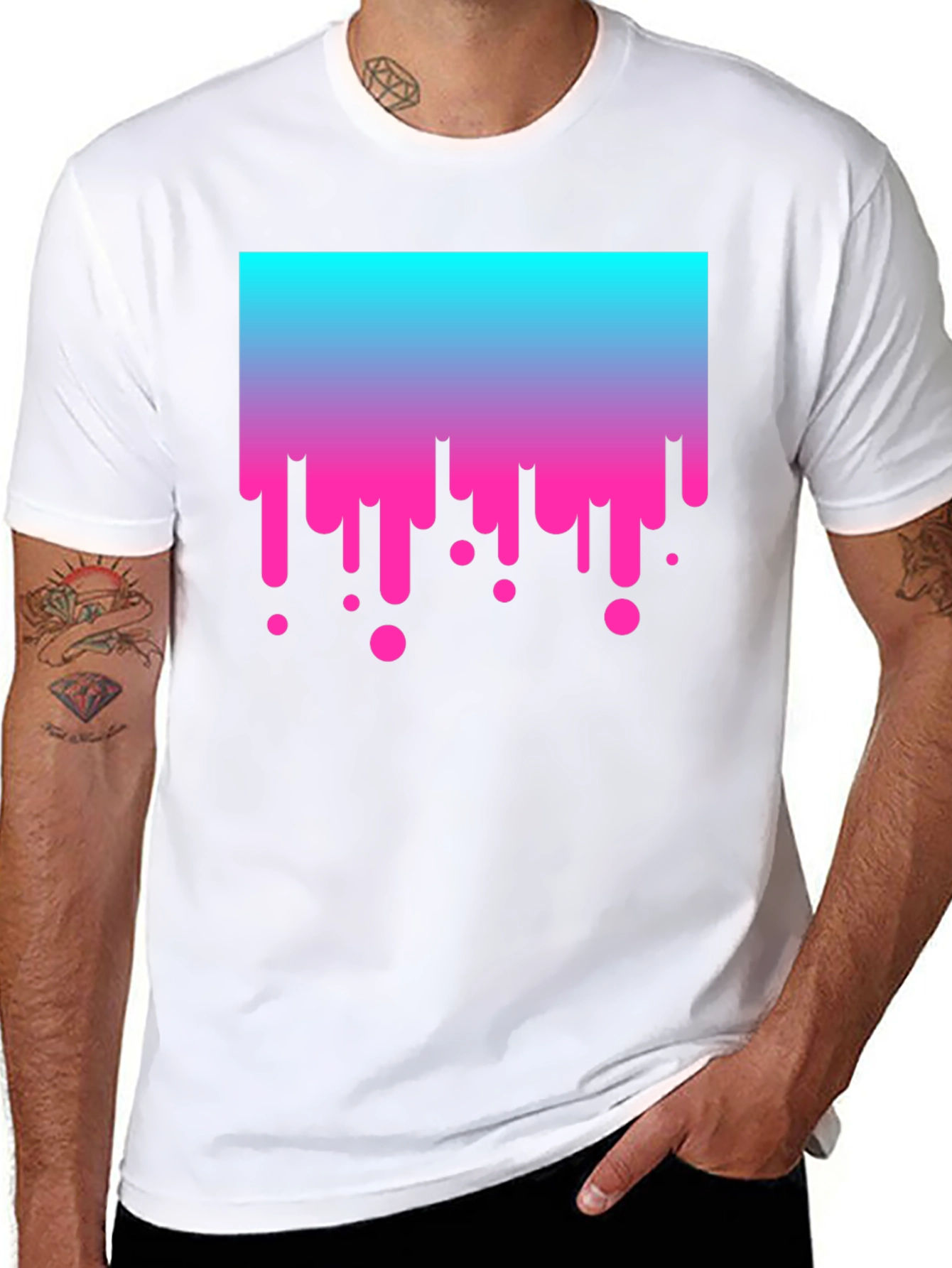 Gradient Drip Graphic Tee - Modern Streetwear