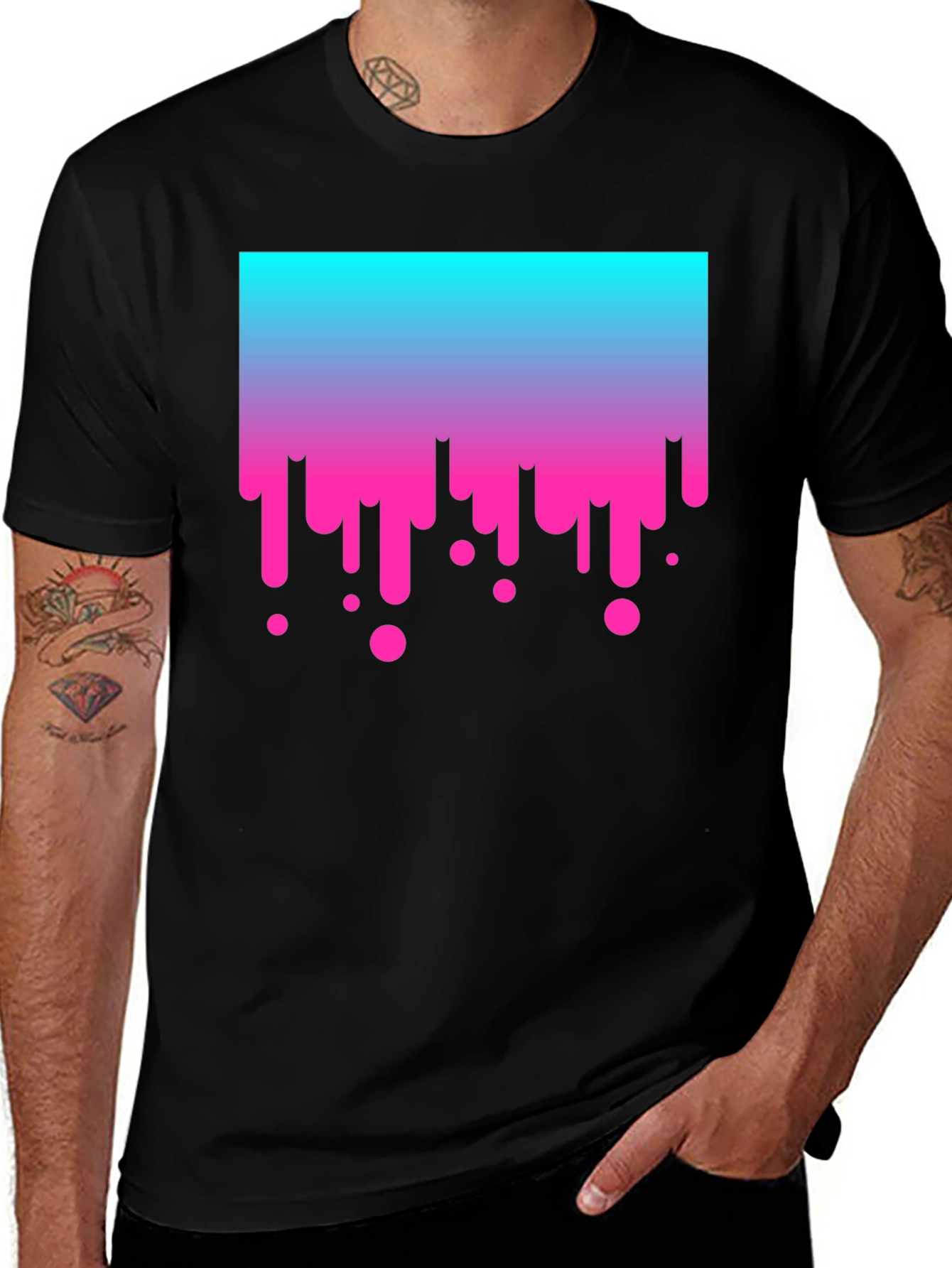 Gradient Drip Graphic Tee - Modern Streetwear