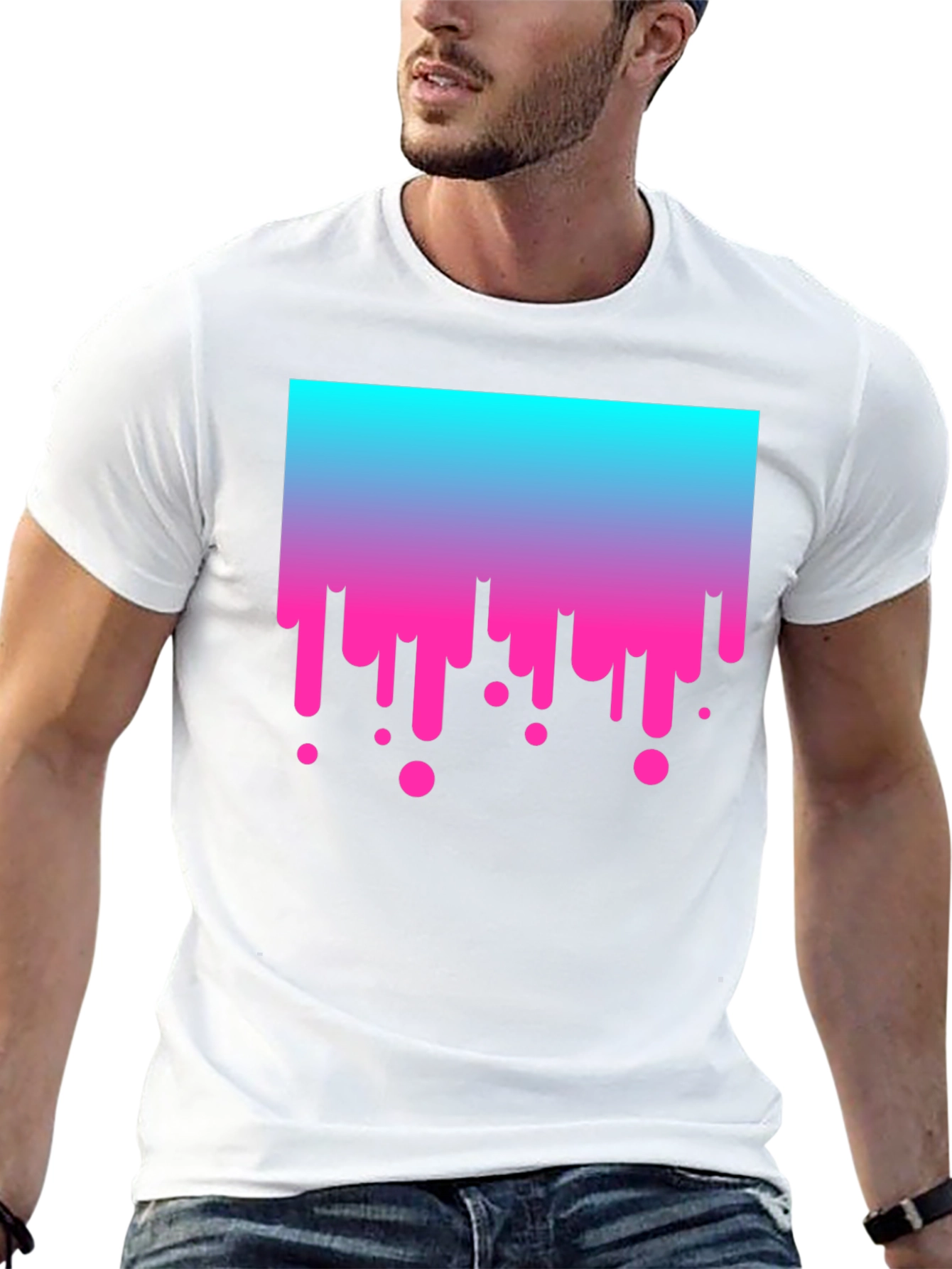 Gradient Drip Graphic Tee - Modern Streetwear