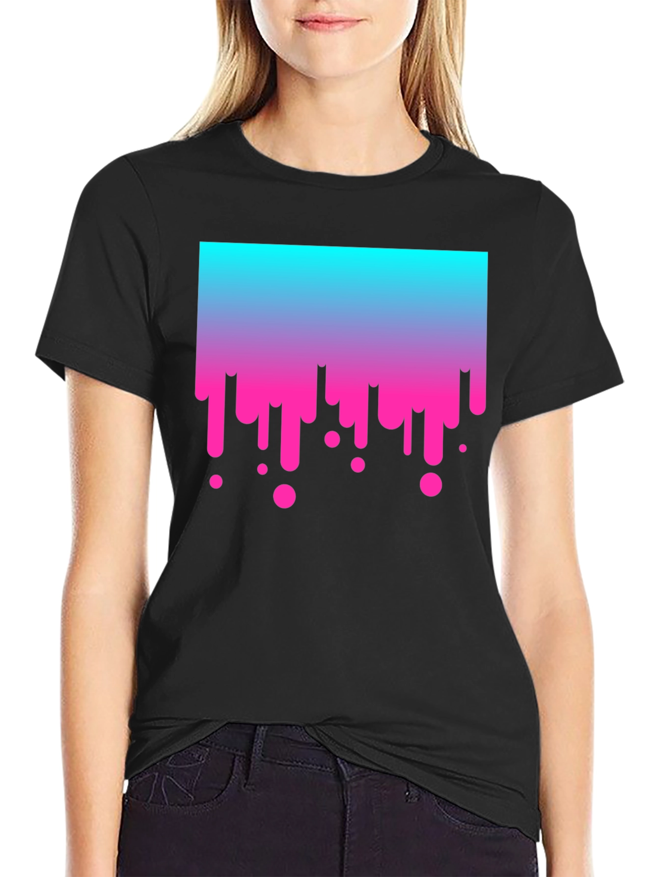 Gradient Drip Graphic Tee - Modern Streetwear