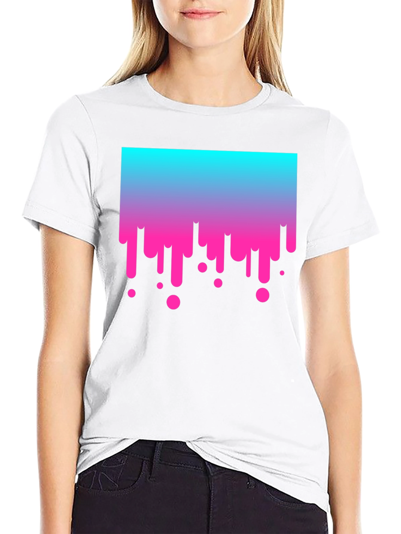 Gradient Drip Graphic Tee - Modern Streetwear