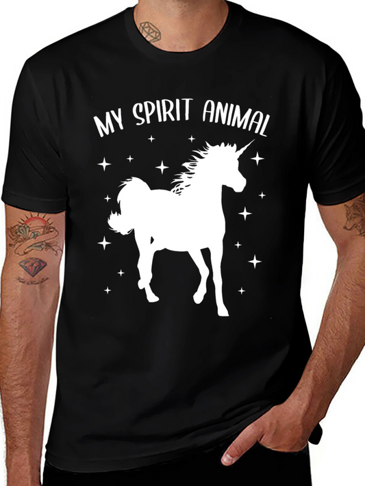My Spirit Animal Unicorn Black Graphic T-Shirt
