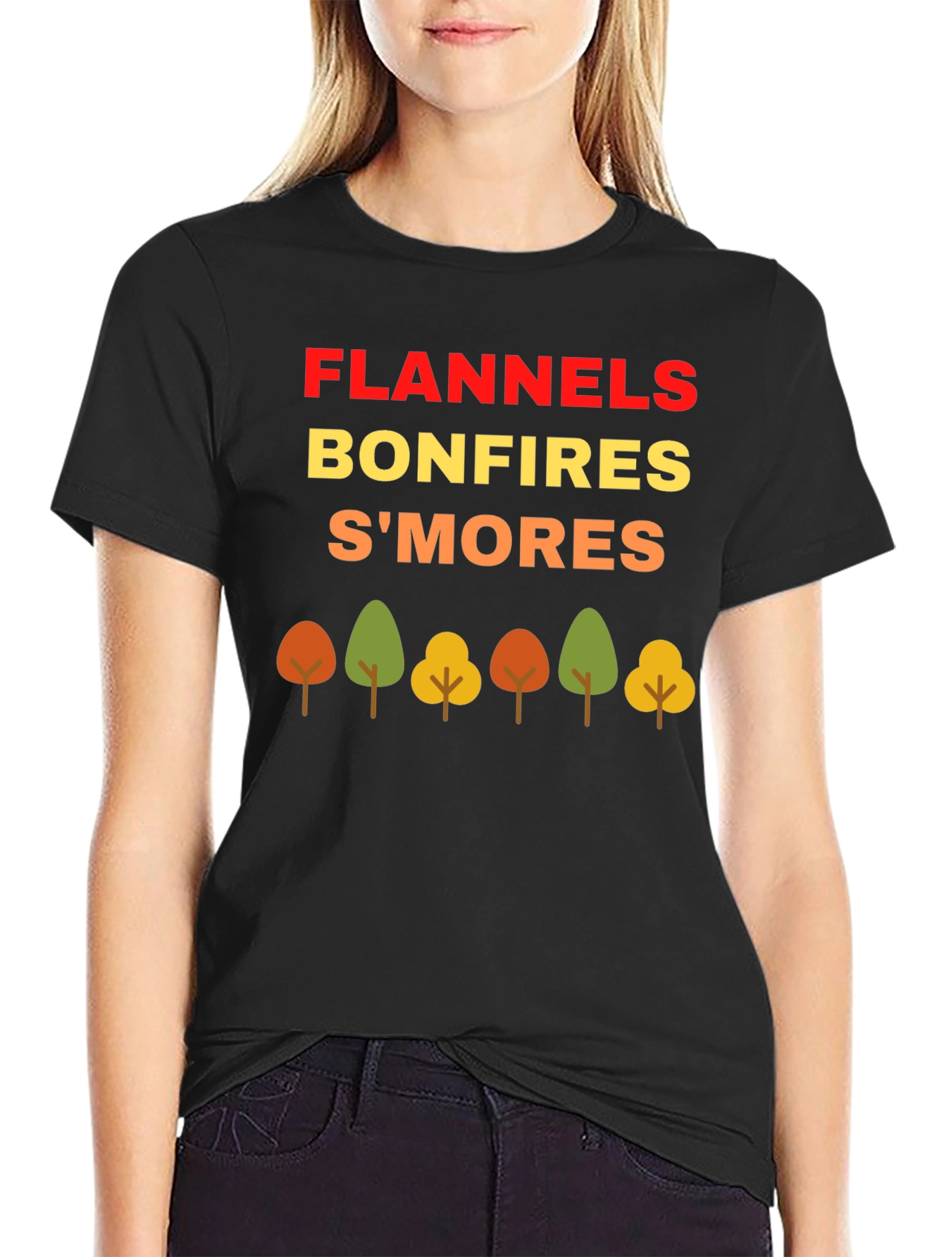 Fall Flannels Bonfires Smores T-Shirt