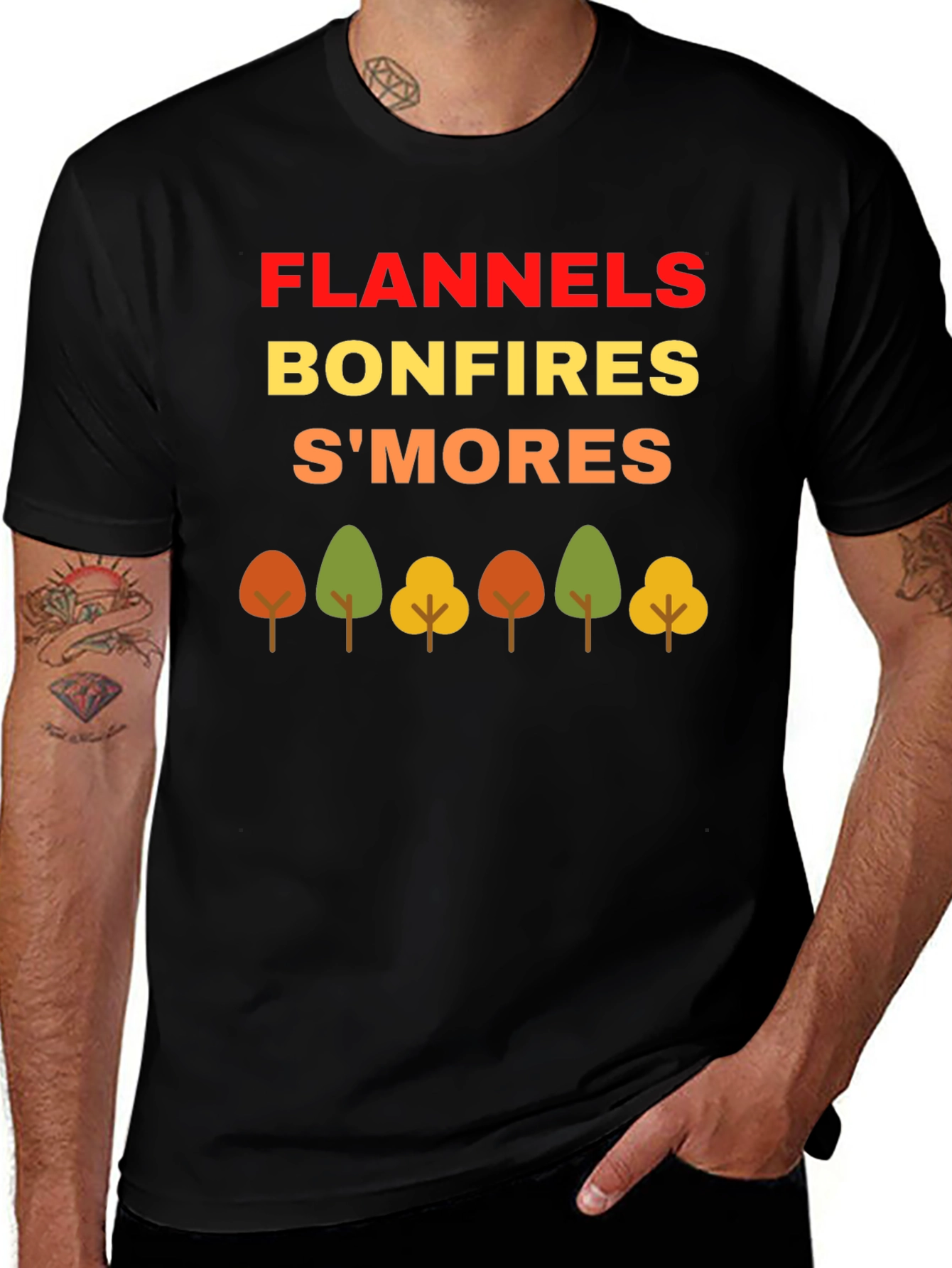 Fall Flannels Bonfires Smores T-Shirt