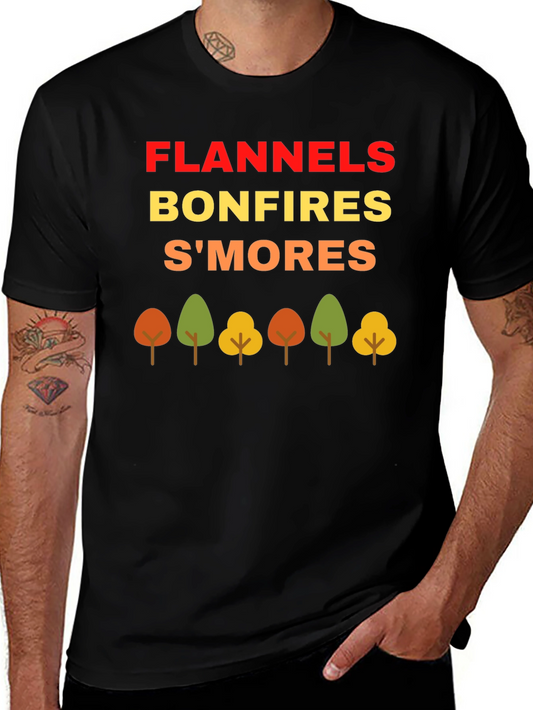 Fall Flannels Bonfires Smores T-Shirt