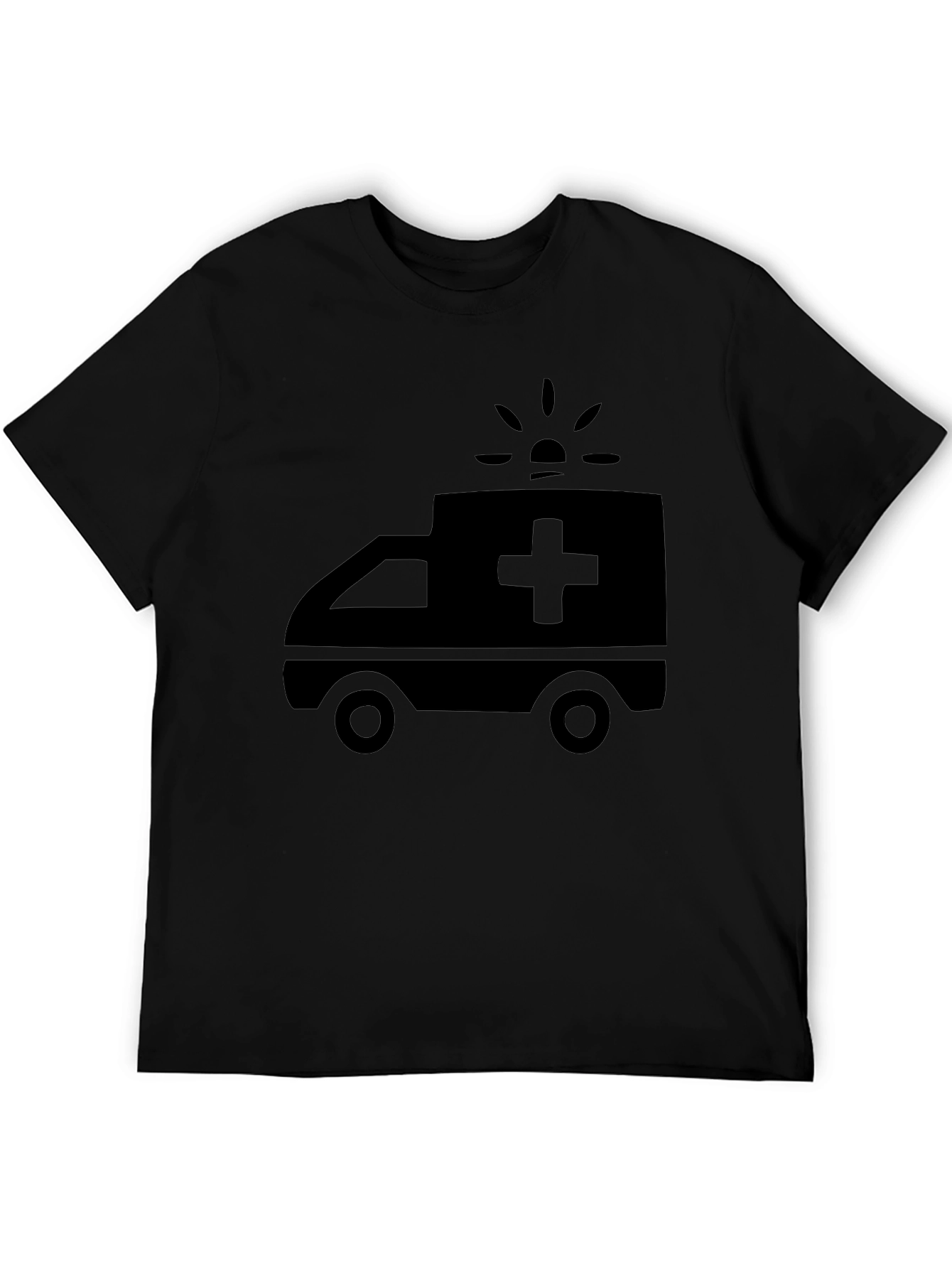 Ambulance Graphic Tee - Black Cotton