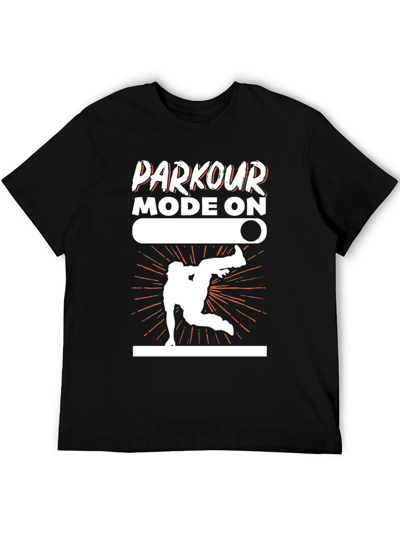 Parkour Mode On Black Graphic Tee Shirt