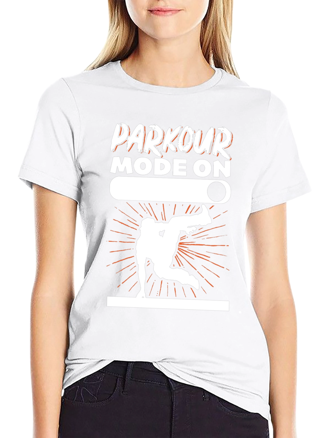 Parkour Mode On Black Graphic Tee Shirt
