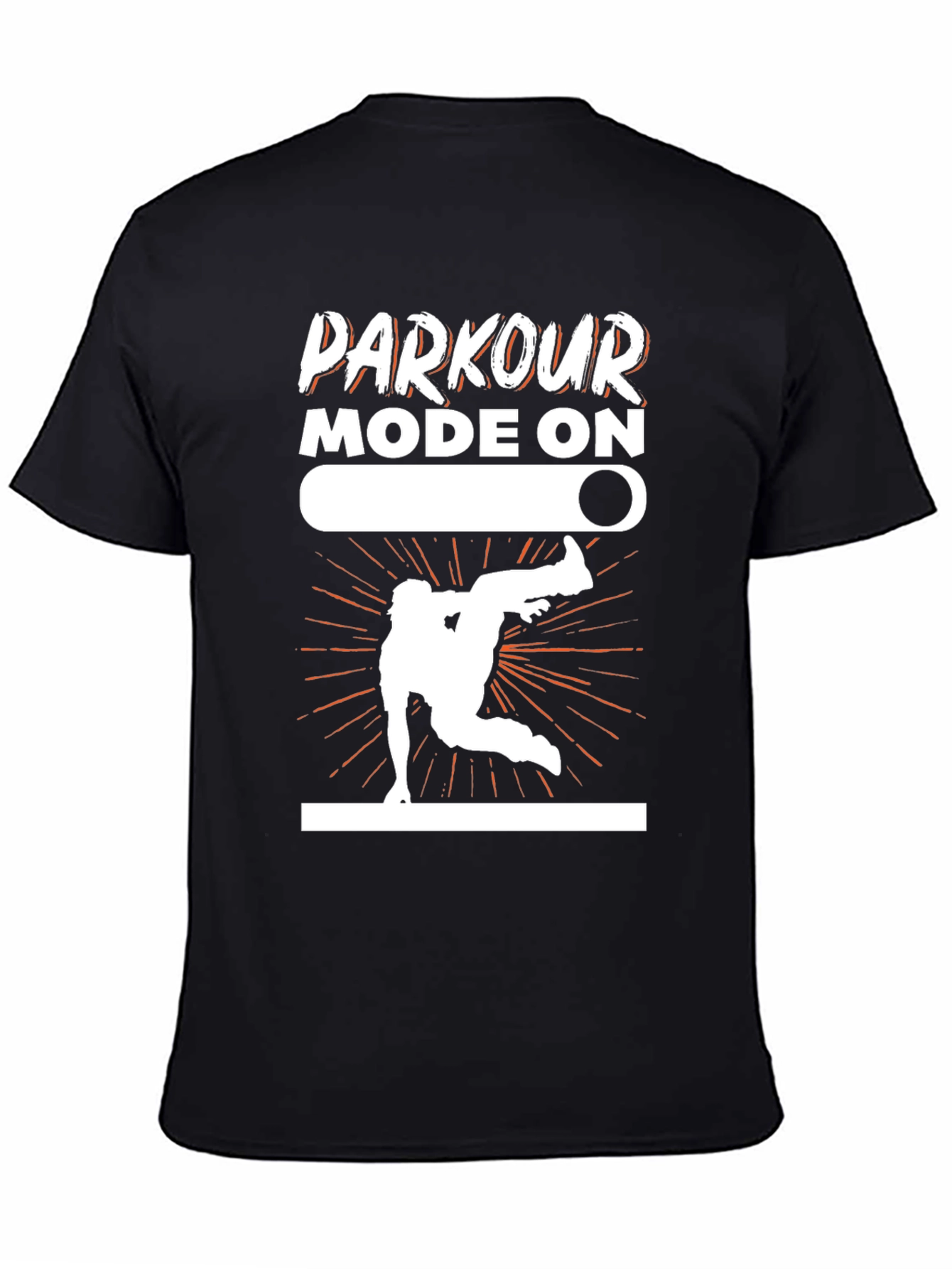 Parkour Mode On Black Graphic Tee Shirt