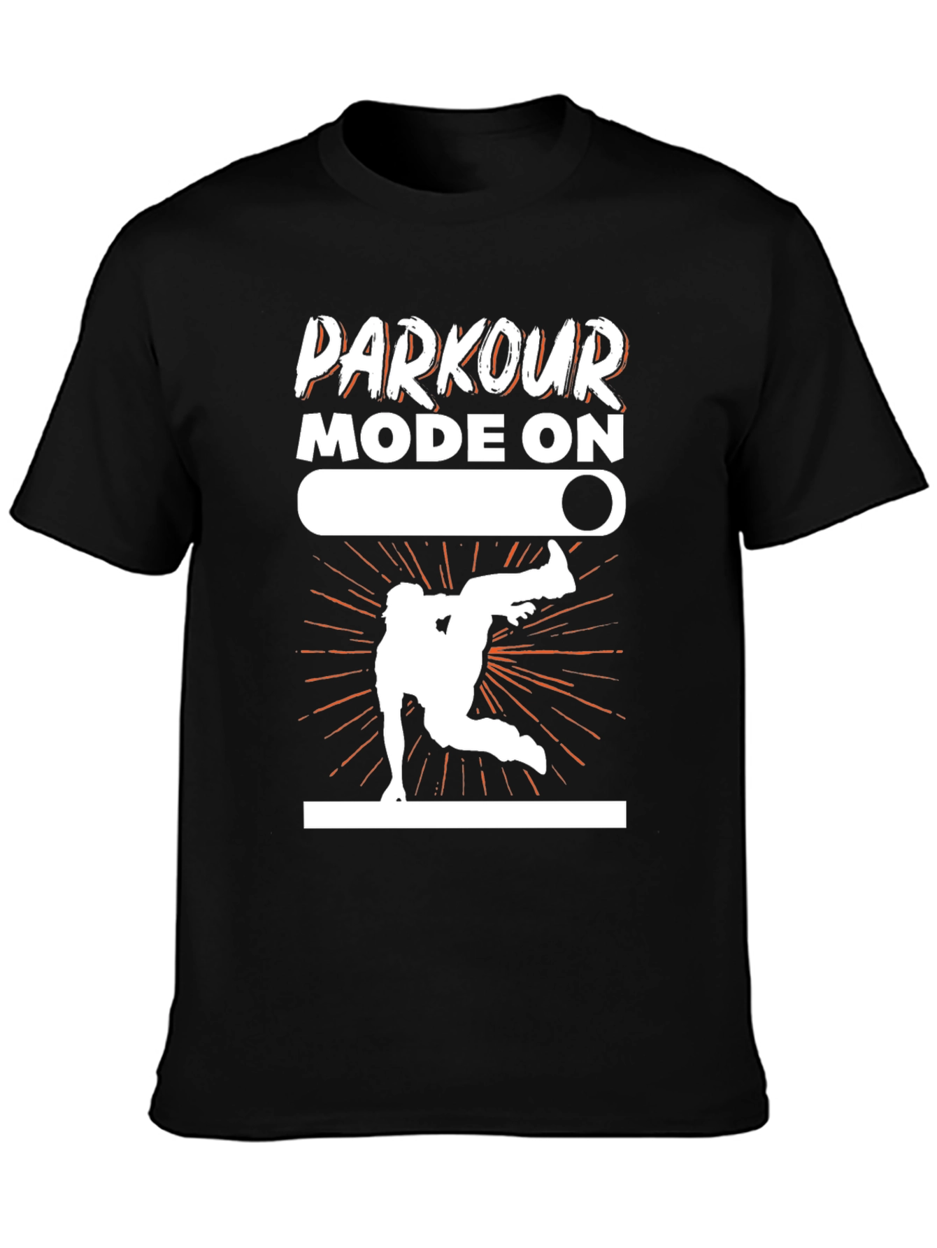 Parkour Mode On Black Graphic Tee Shirt