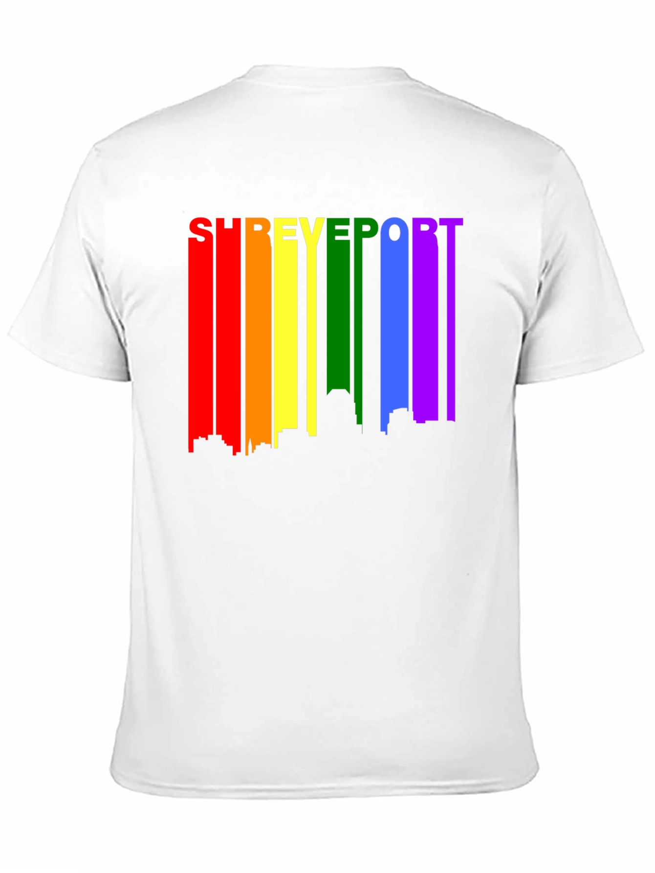 Shreveport Pride T-Shirt - Rainbow Skyline Design