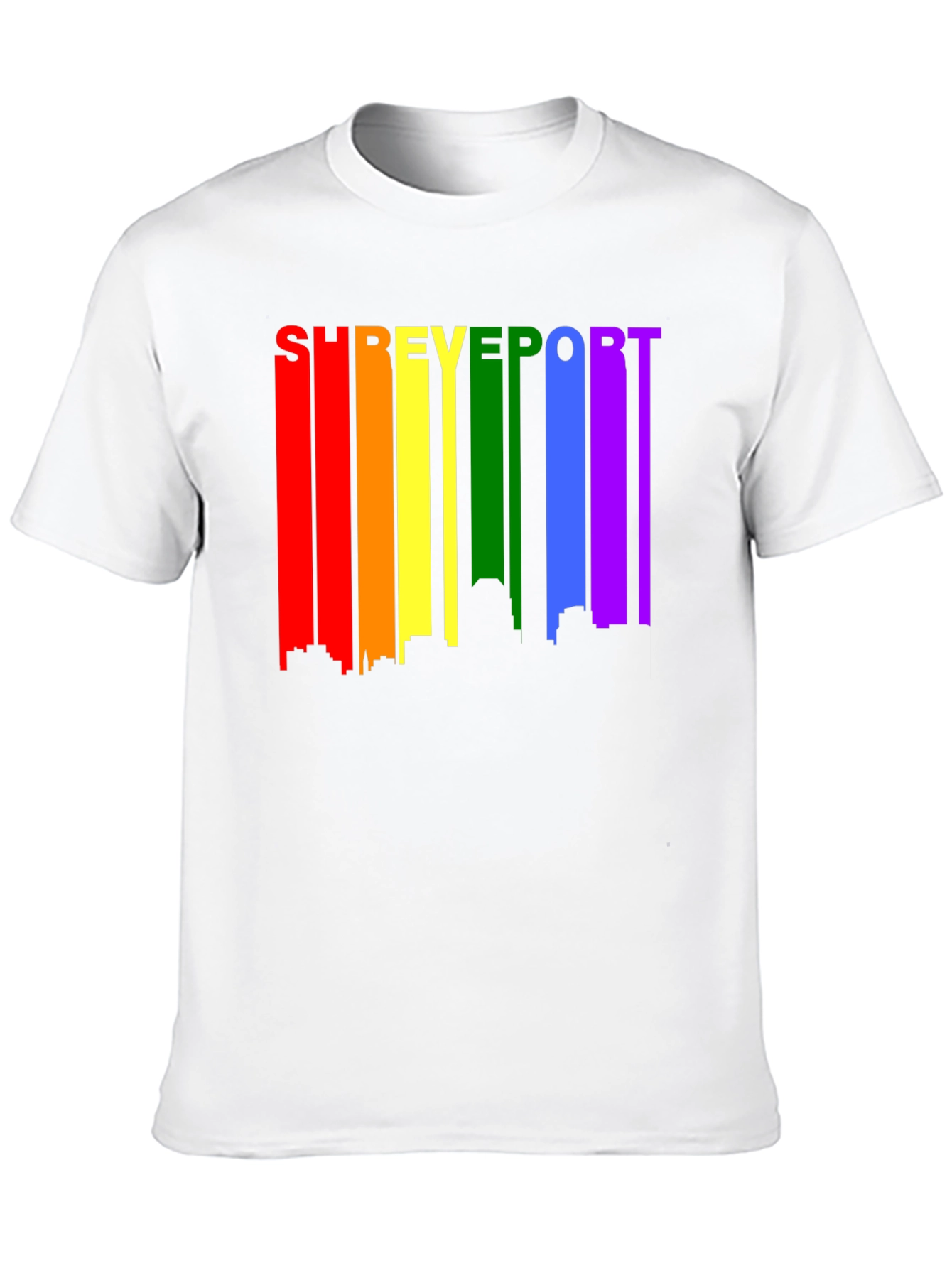 Shreveport Pride T-Shirt - Rainbow Skyline Design