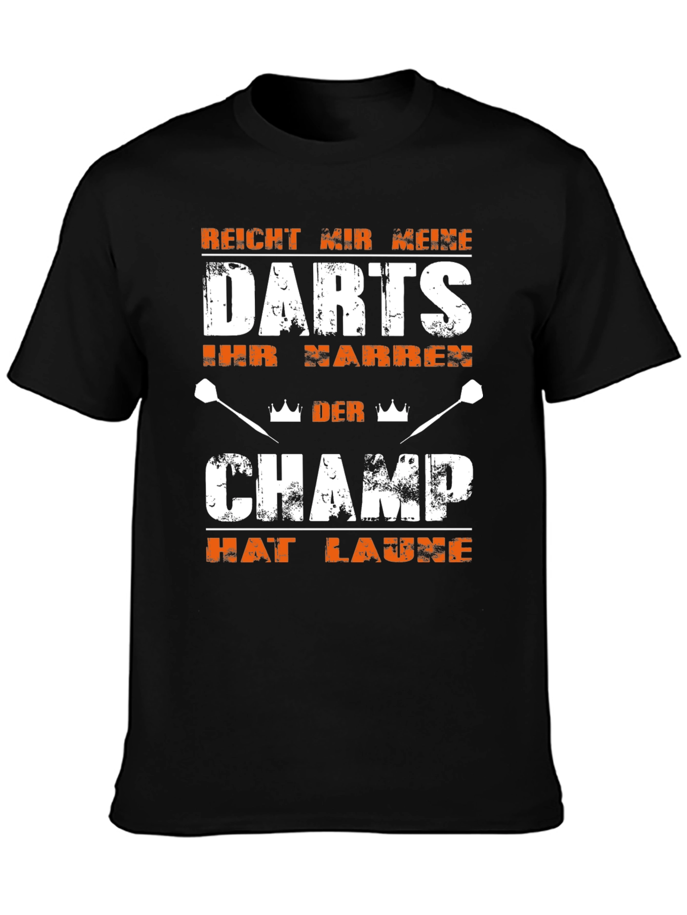 Darts Champ Funny Slogan Black T-Shirt