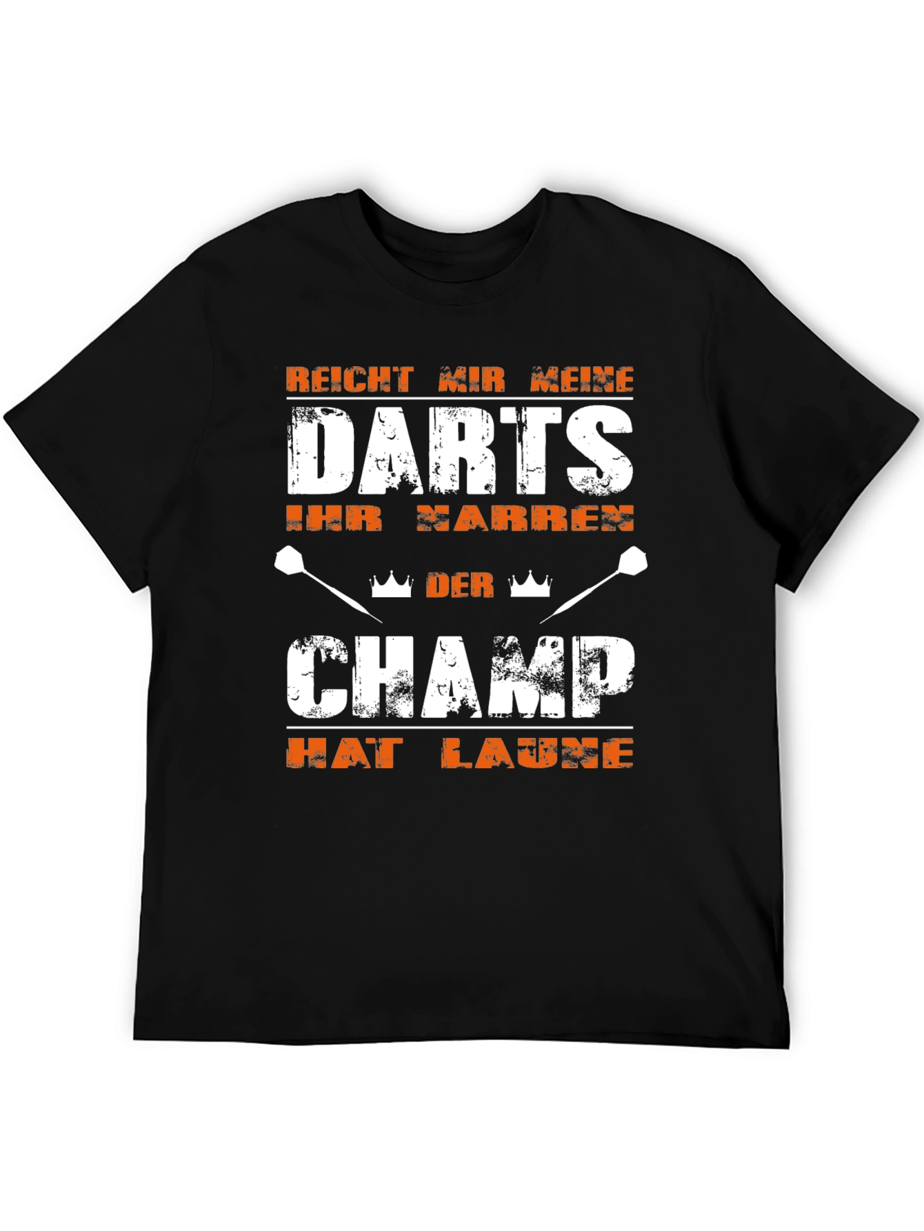 Darts Champ Funny Slogan Black T-Shirt