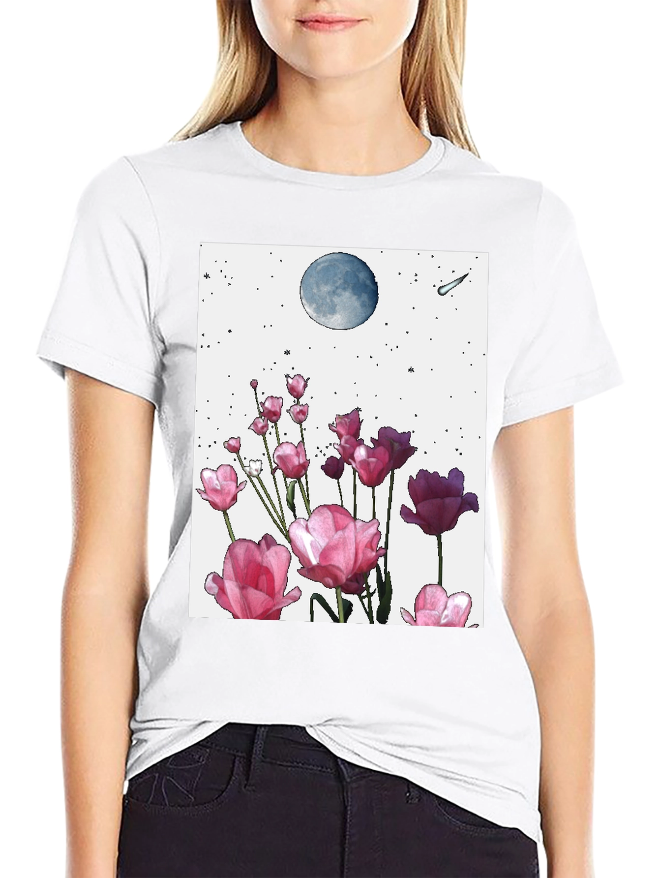 Floral Moon Graphic Tee