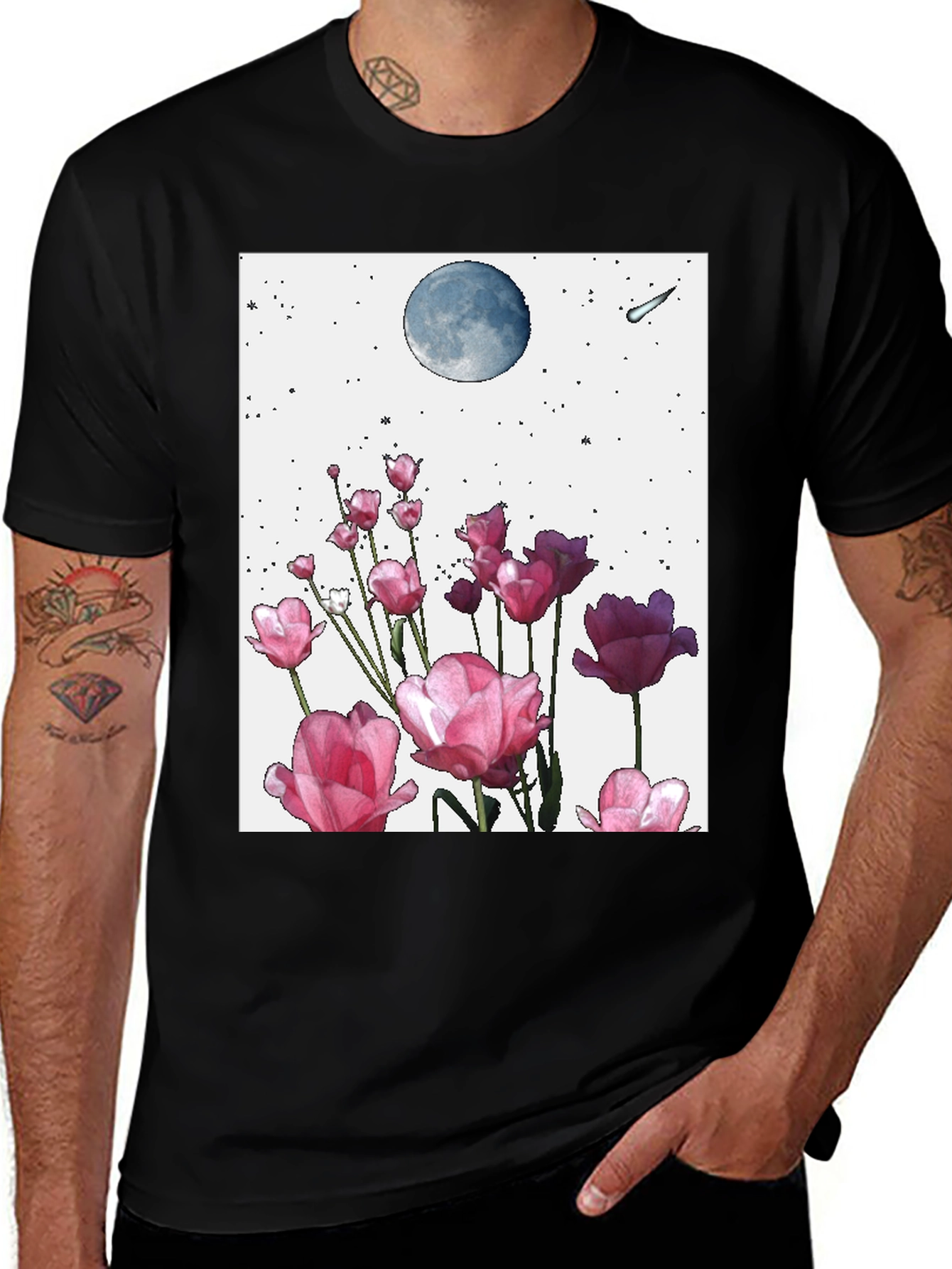 Floral Moon Graphic Tee